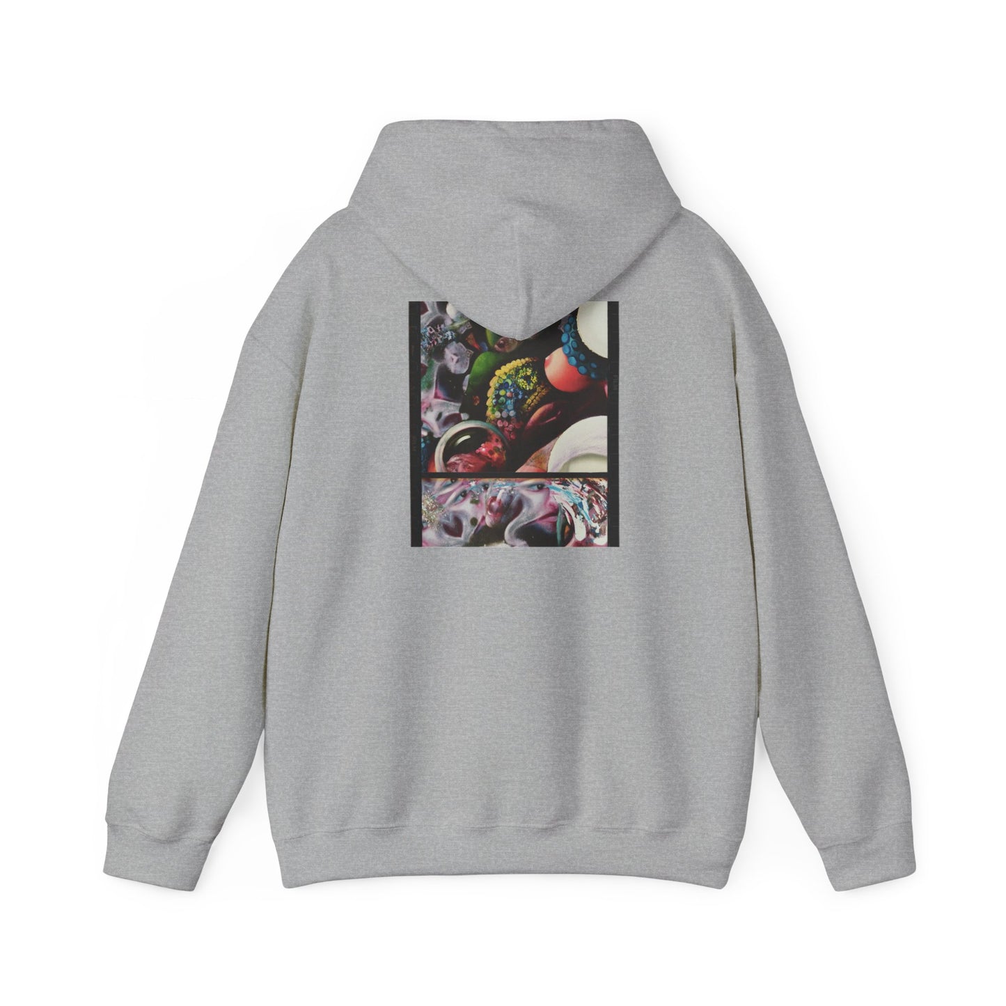 AMRU Graphic Hoodie — Abstract Cosmic Paint Pour Art Back Print