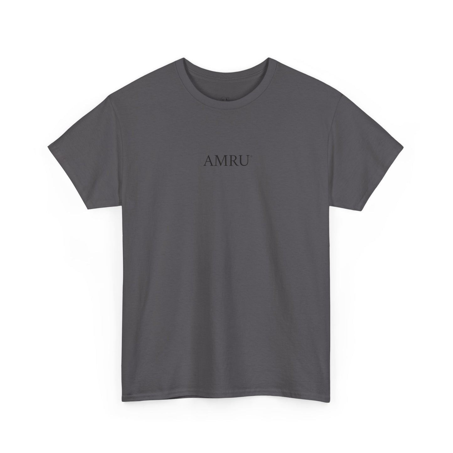 AMRU Minimalist Tee — Abstract Brushstroke Back Graphic