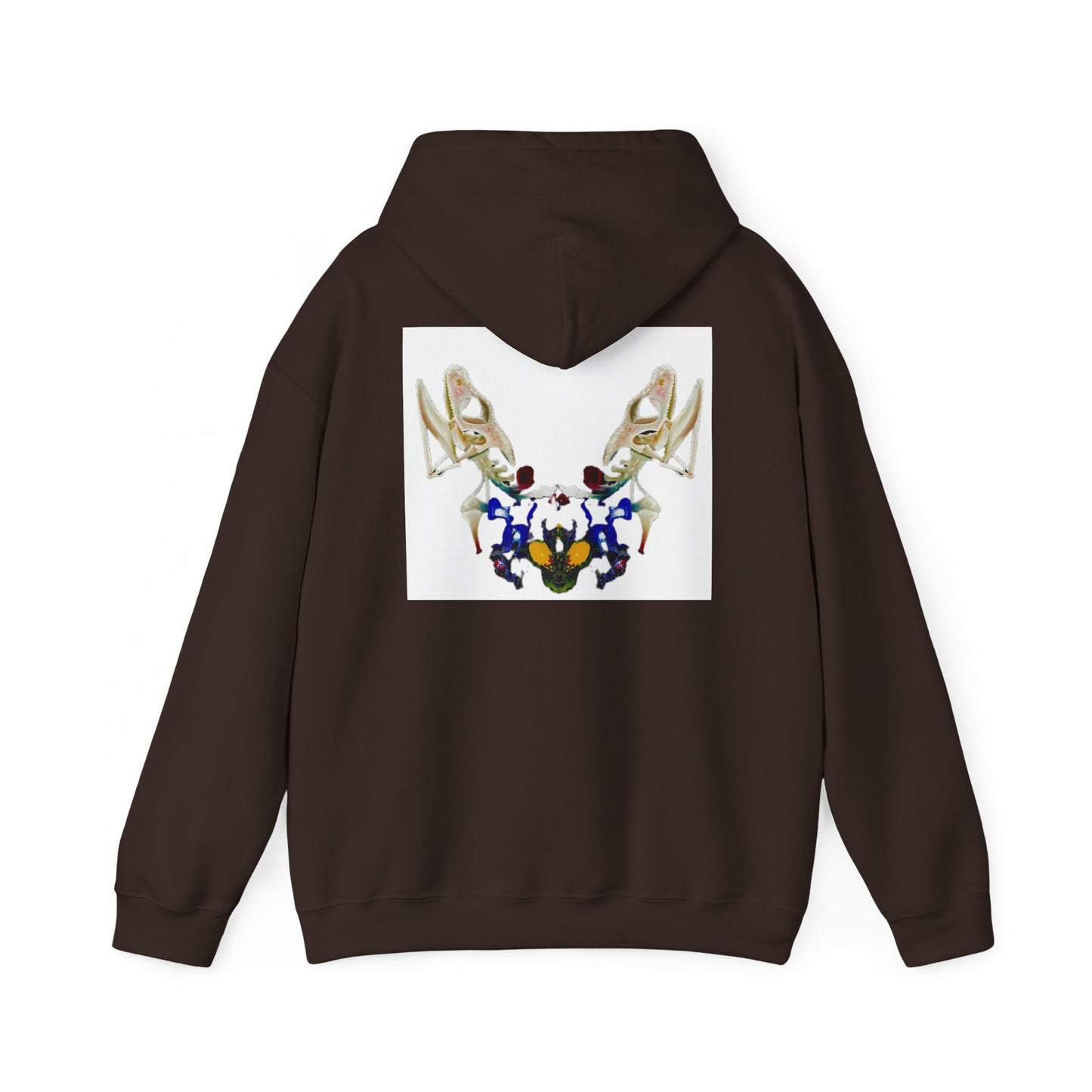 AMRU Minimal Logo Hoodie with Floral Antler Back Design