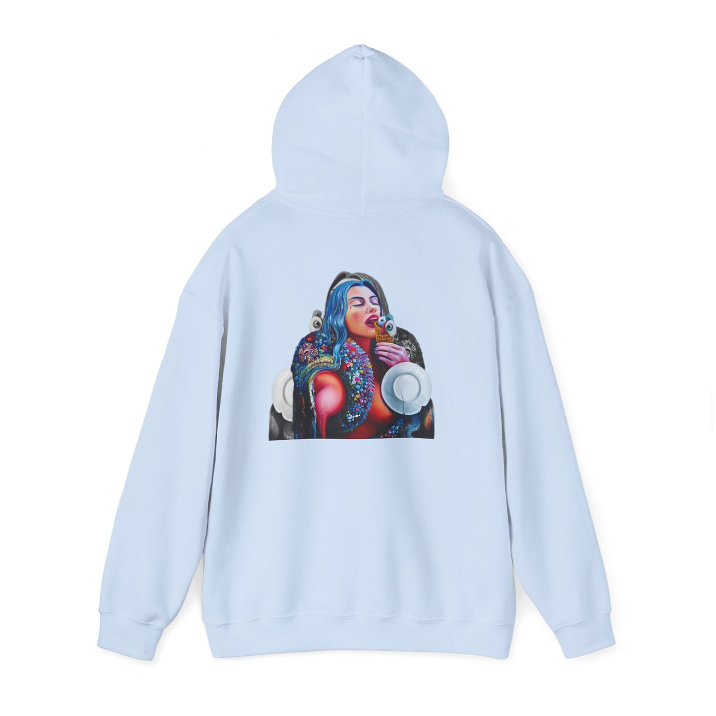 Hoodie — AMRU Artistic Backprint Portrait Pullover