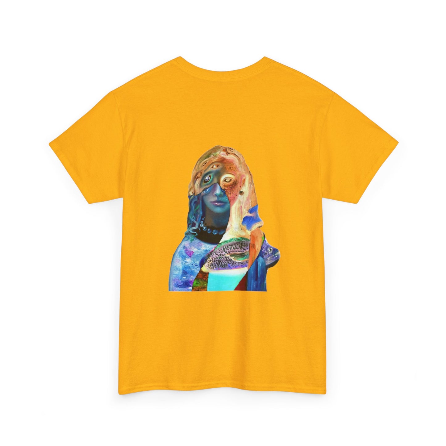 Graphic Tee — Surreal Cosmic Portrait Back Print