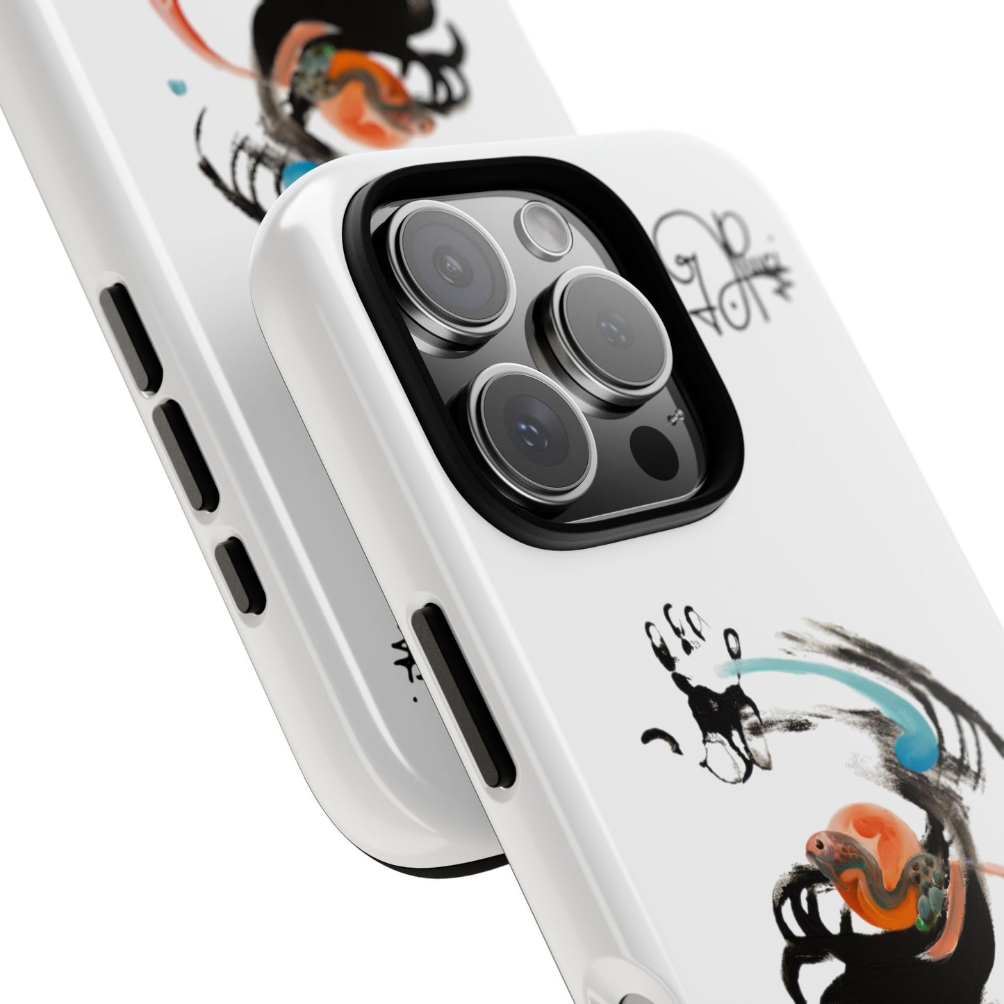 Artistic Abstract Phone Case — Colorful Ink Brushstroke Design