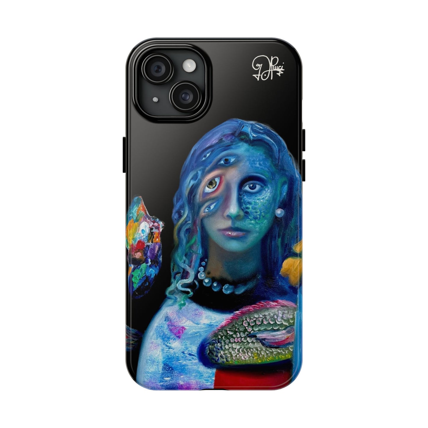 Phone Case - Vivid Blues Metamorphic Textures Multi-Eyed Vision Artist Design