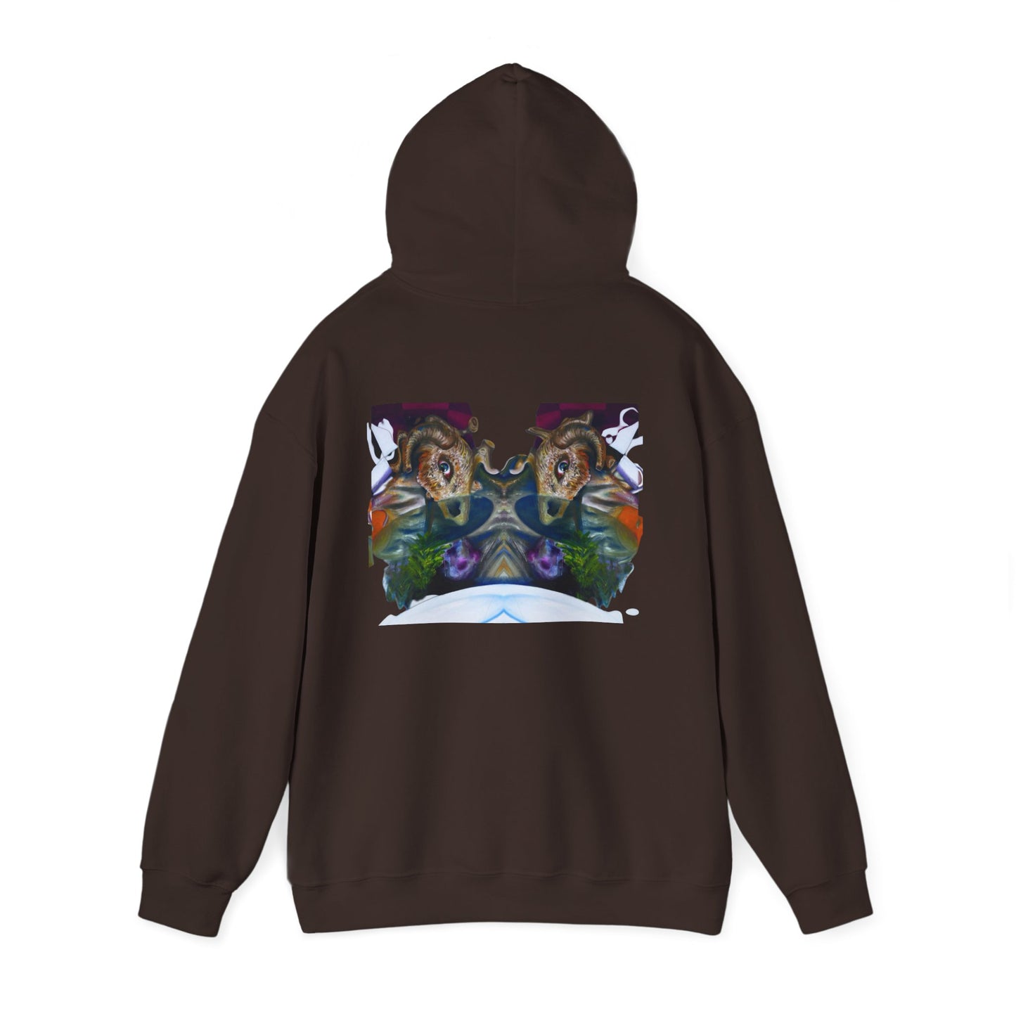 AMRU Mirror Wolves Hoodie — Symmetrical Wildlife Art Pullover