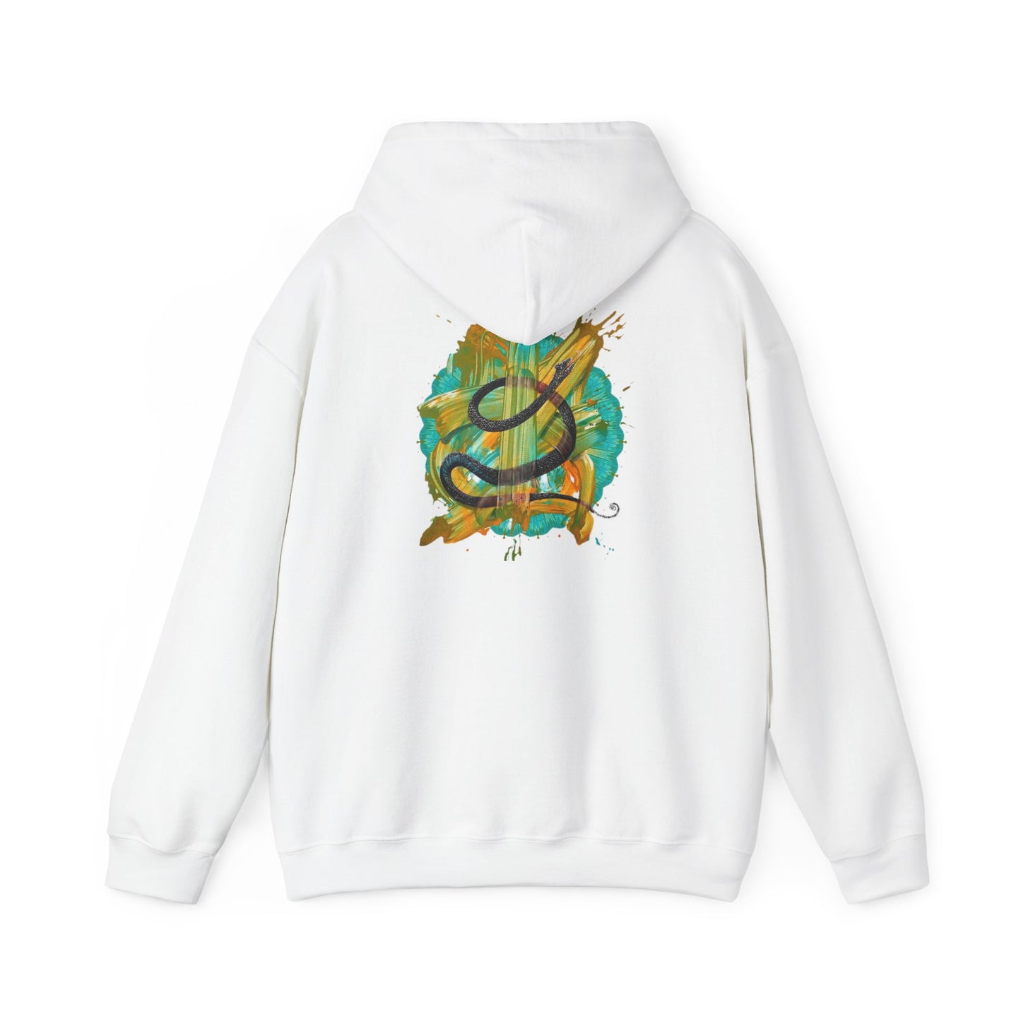 AMRU Artistic Snake Hoodie — Watercolor Serpent Graphic Pullover