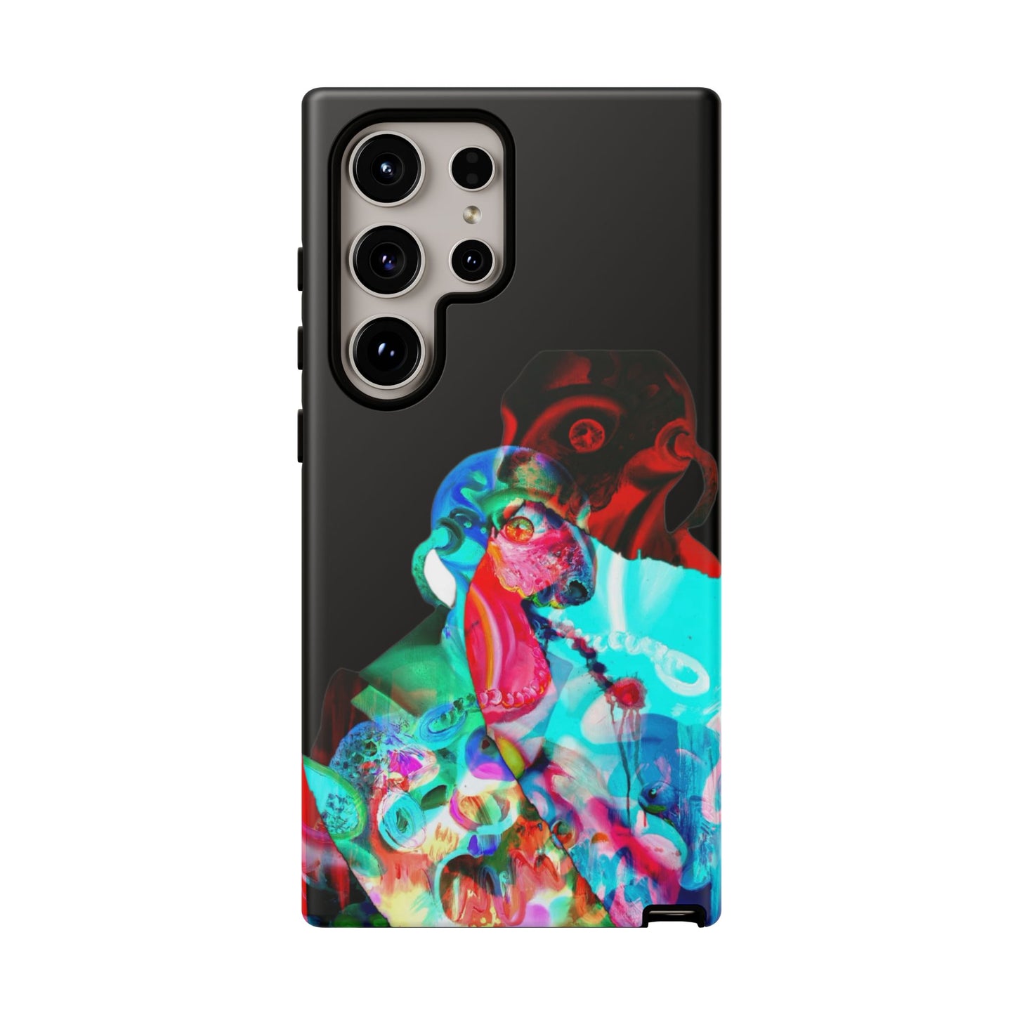 Protective Phone Case — Trippy Neon Abstract Skull Design