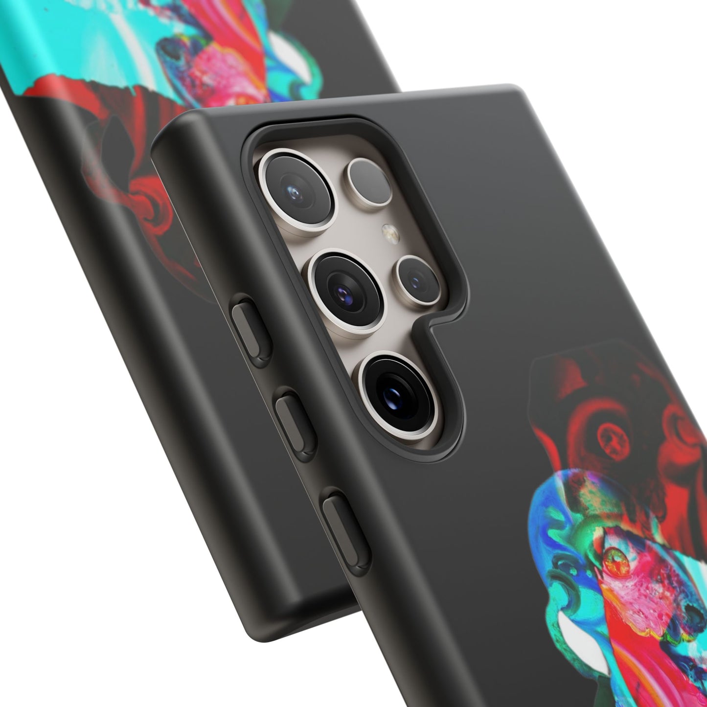 Protective Phone Case — Trippy Neon Abstract Skull Design