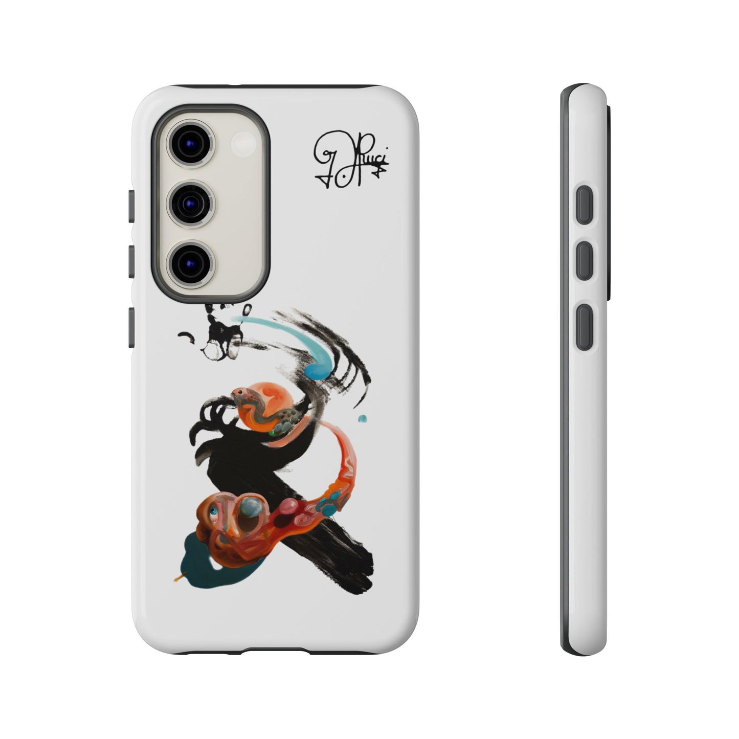 Artistic Abstract Phone Case — Colorful Ink Brushstroke Design