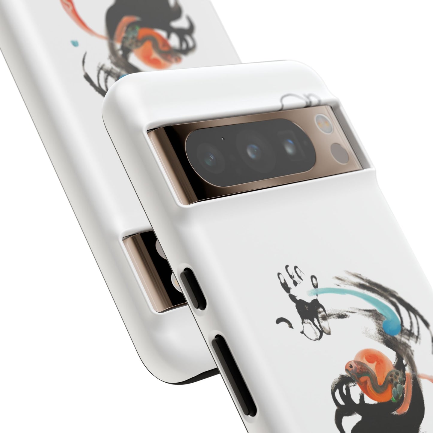 Artistic Abstract Phone Case — Colorful Ink Brushstroke Design