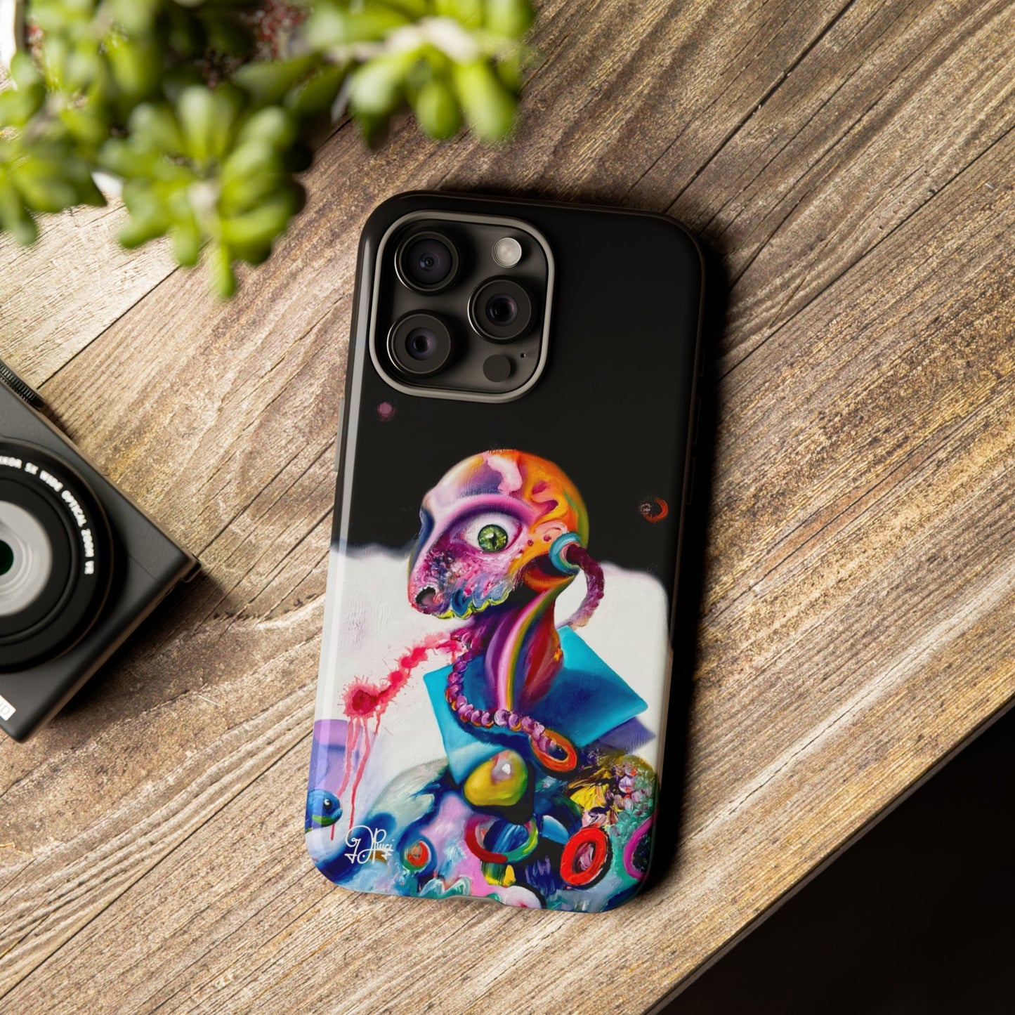 Phone Case - Vivid Blues and Multi-Eyed Vision Artwork Design