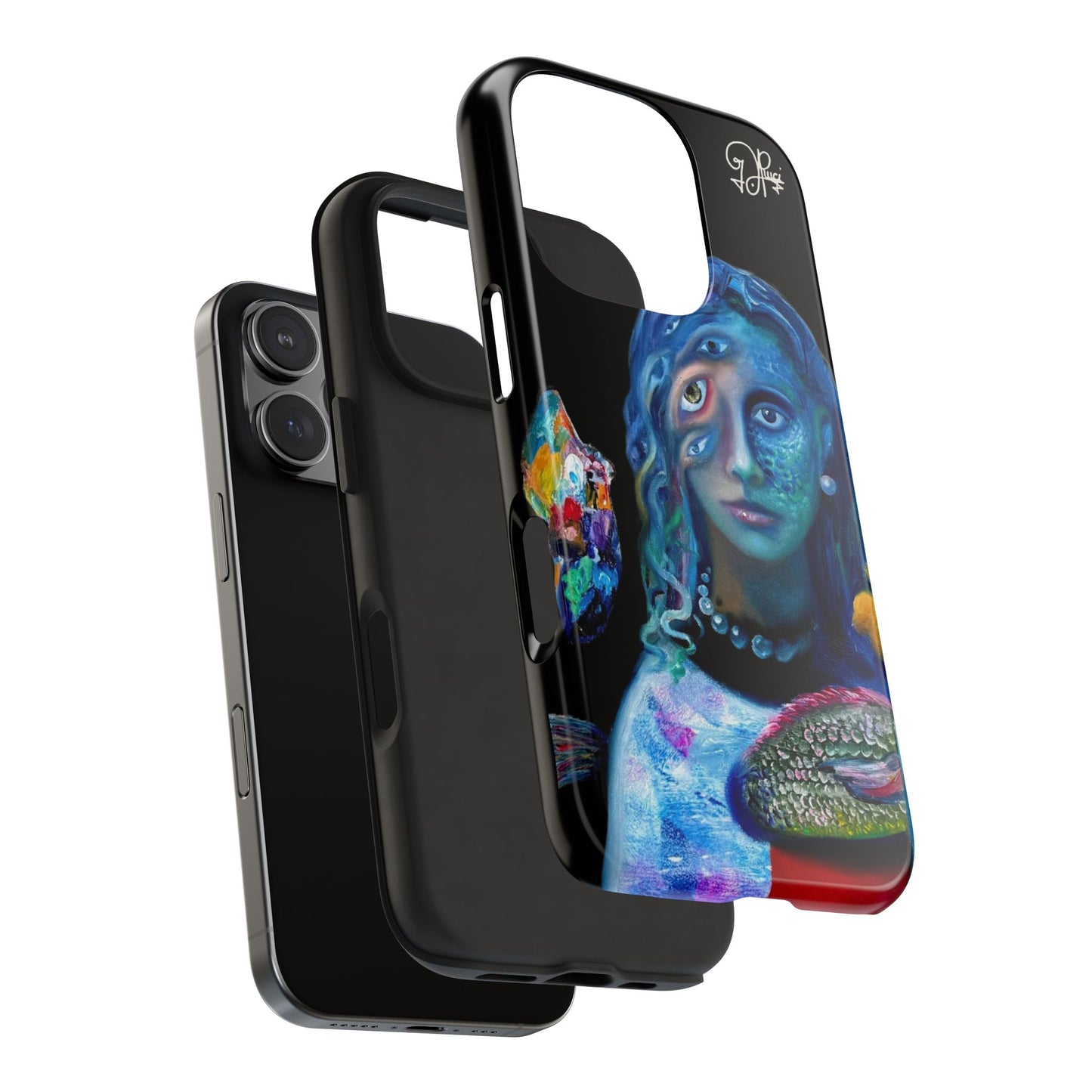 Phone Case - Vivid Blues Metamorphic Textures Multi-Eyed Vision Artist Design