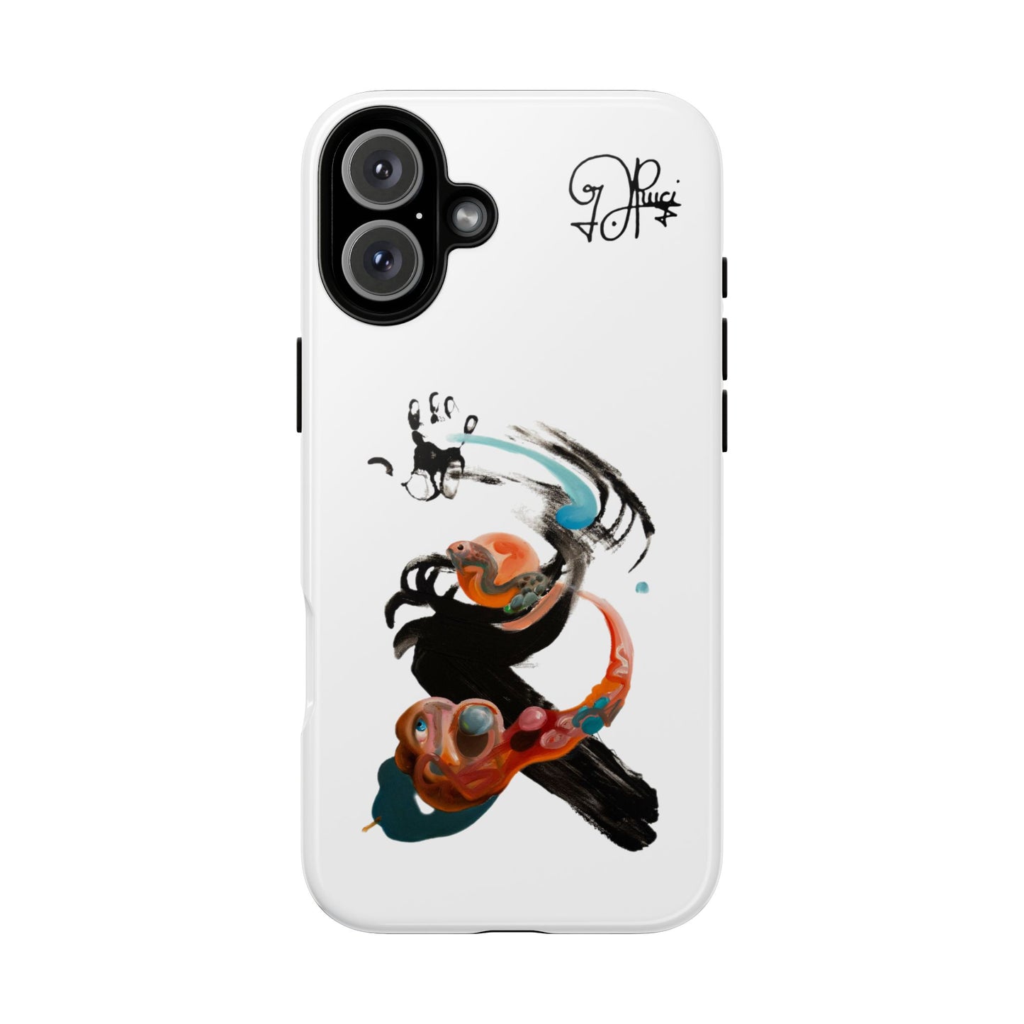 Artistic Abstract Phone Case — Colorful Ink Brushstroke Design