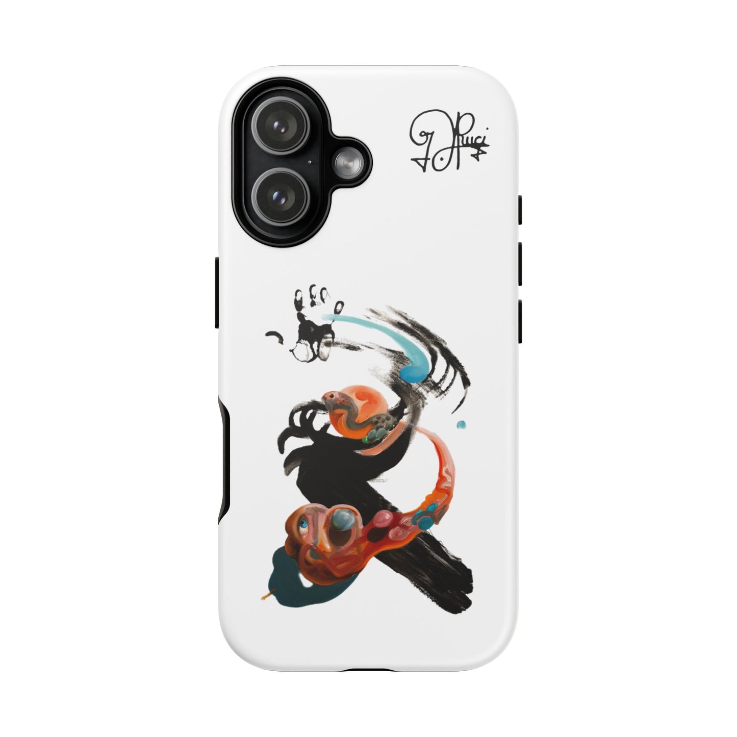Artistic Abstract Phone Case — Colorful Ink Brushstroke Design
