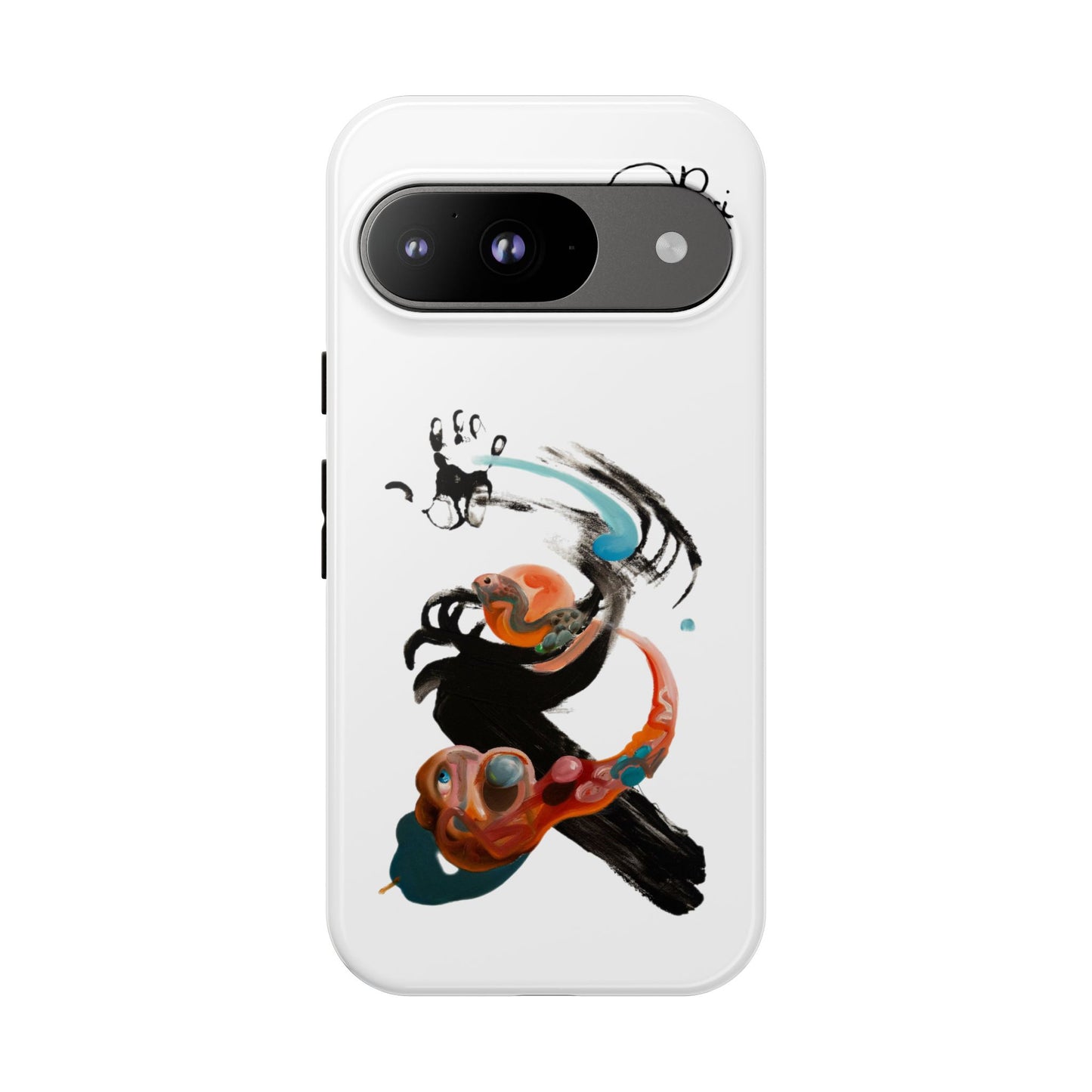 Artistic Abstract Phone Case — Colorful Ink Brushstroke Design