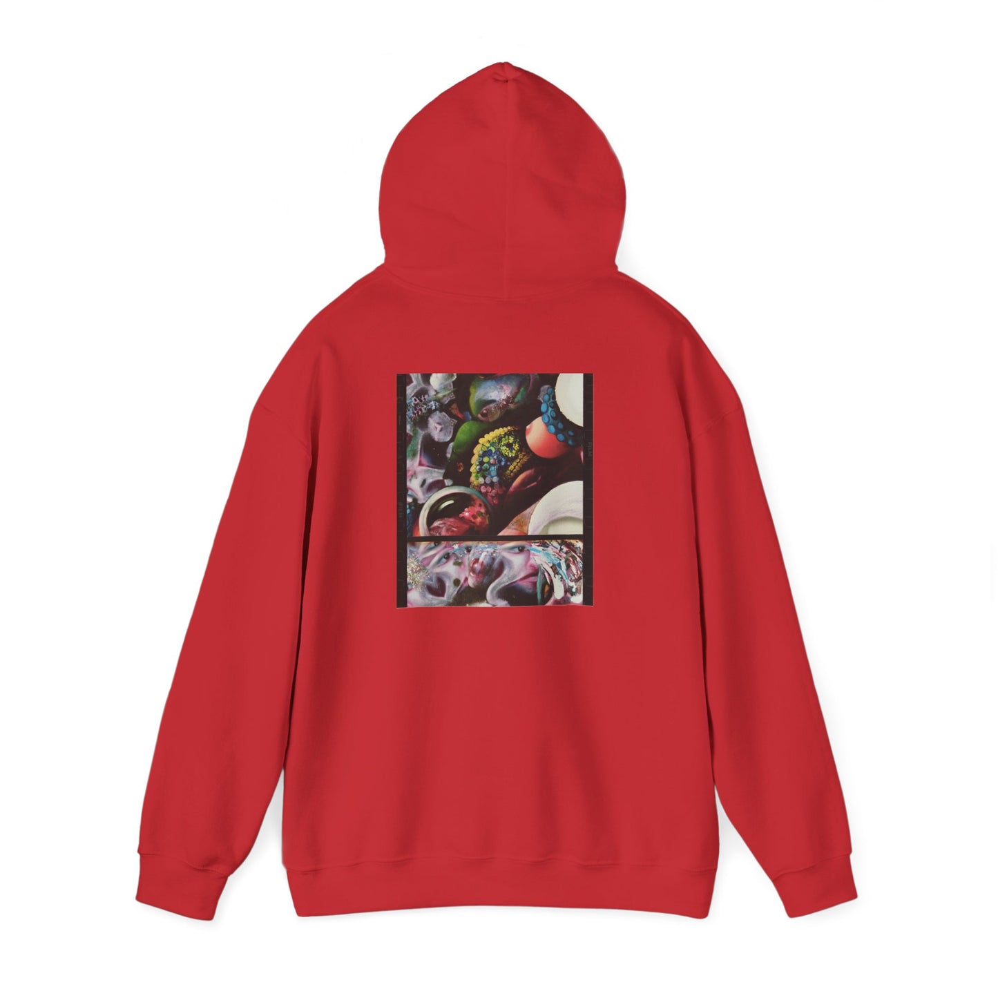 AMRU Graphic Hoodie — Abstract Cosmic Paint Pour Art Back Print