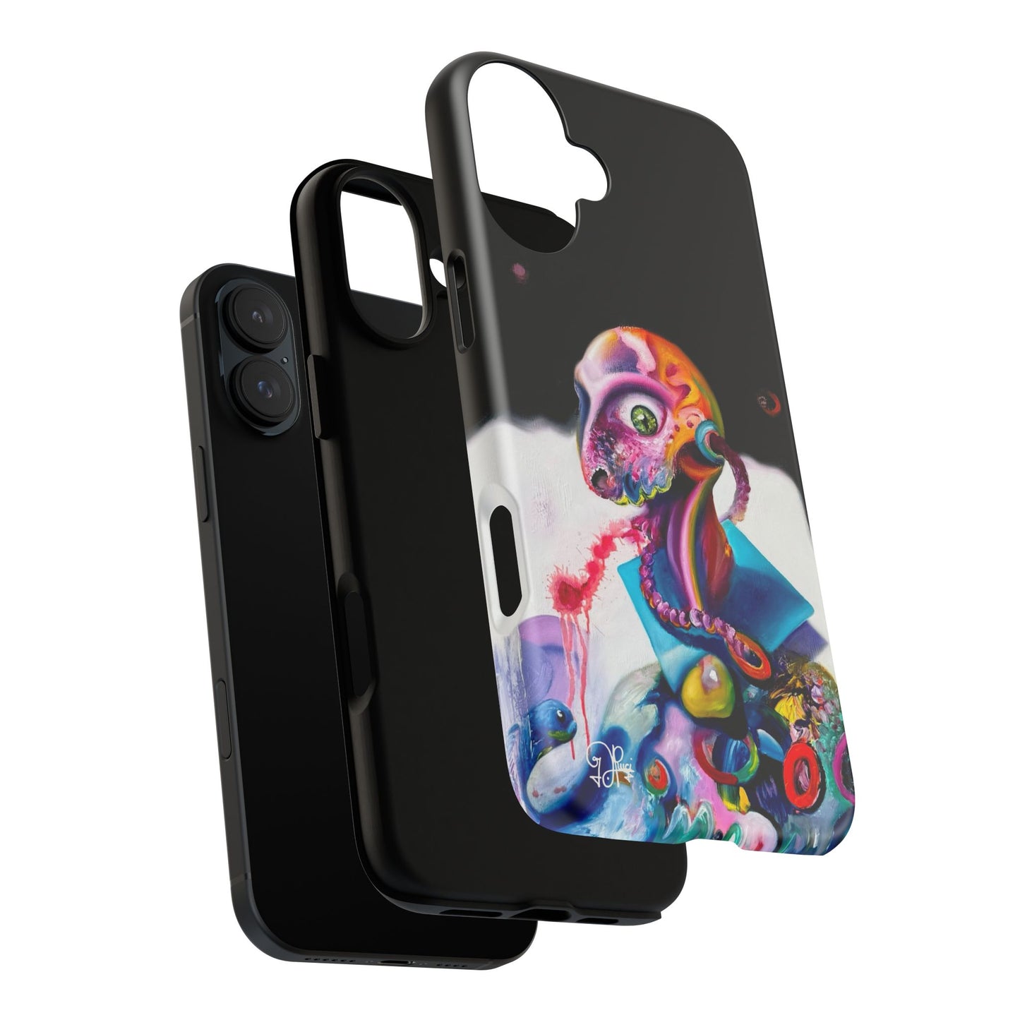 Phone Case - Vivid Blues and Multi-Eyed Vision Artwork Design
