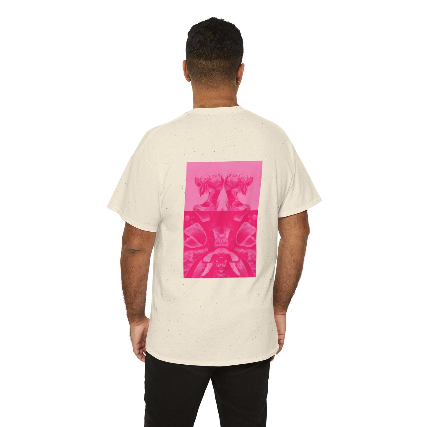 Graphic Tee — Hot Pink Abstract Mirror Design