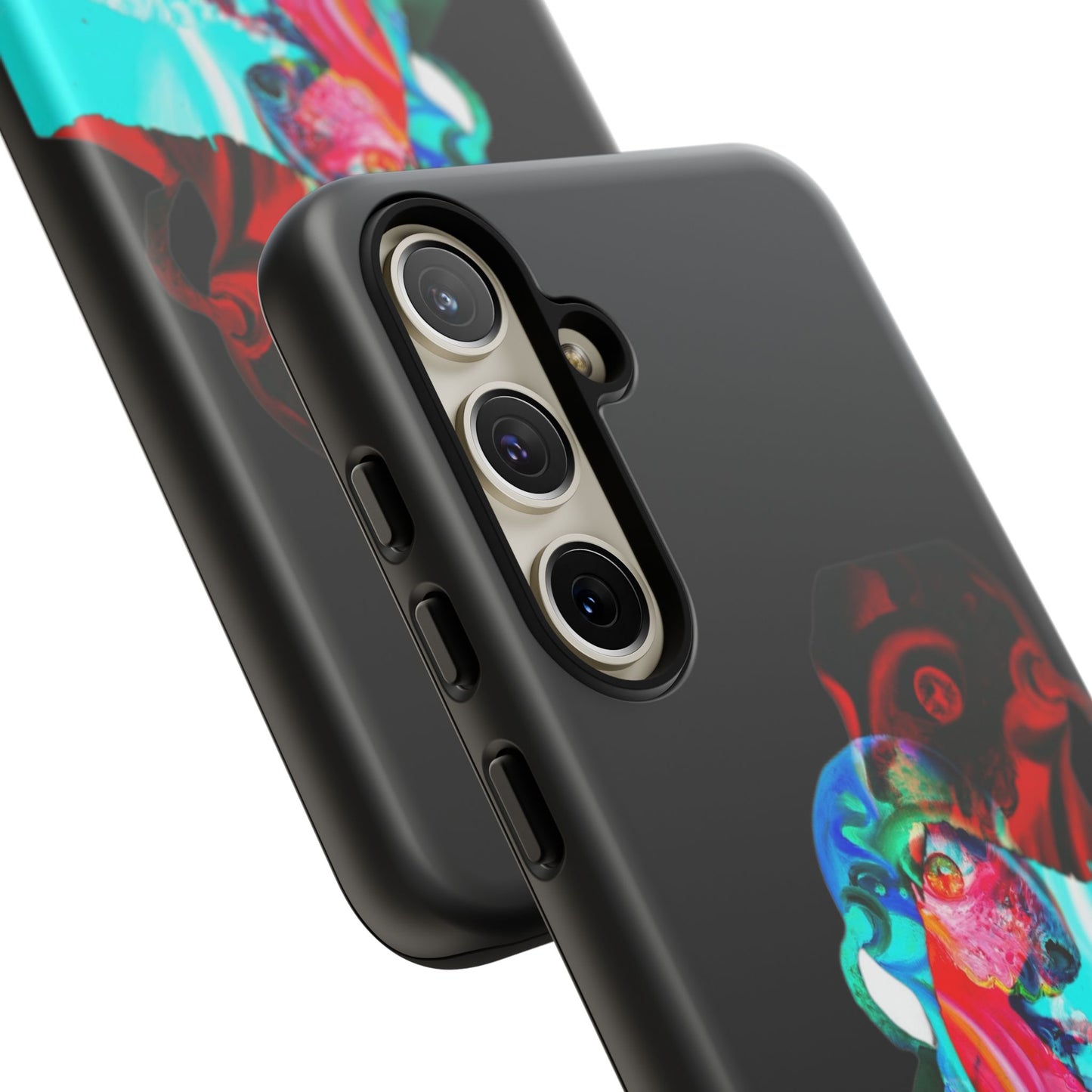 Protective Phone Case — Trippy Neon Abstract Skull Design