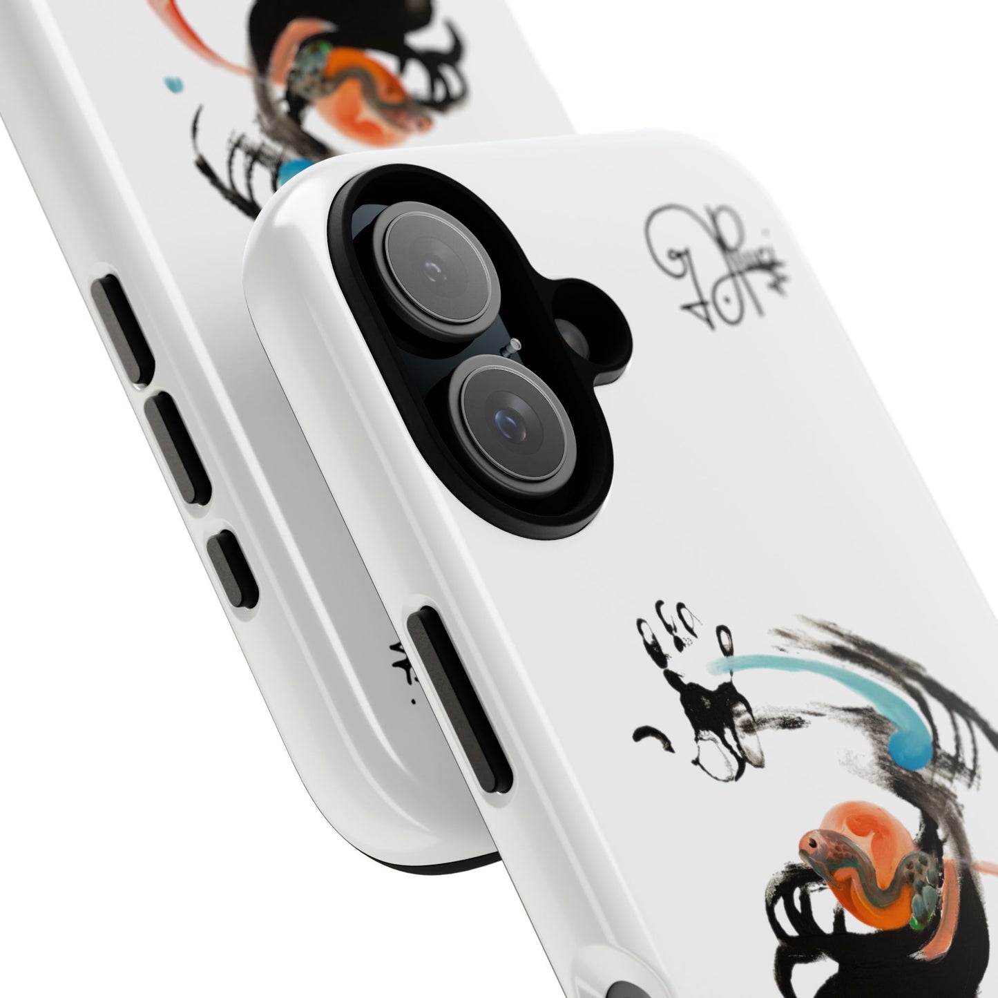 Artistic Abstract Phone Case — Colorful Ink Brushstroke Design