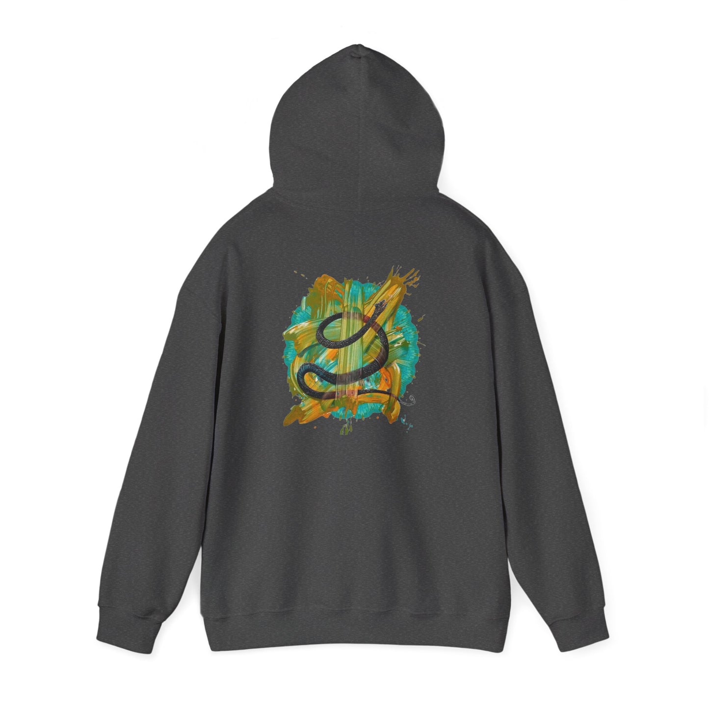 AMRU Artistic Snake Hoodie — Watercolor Serpent Graphic Pullover