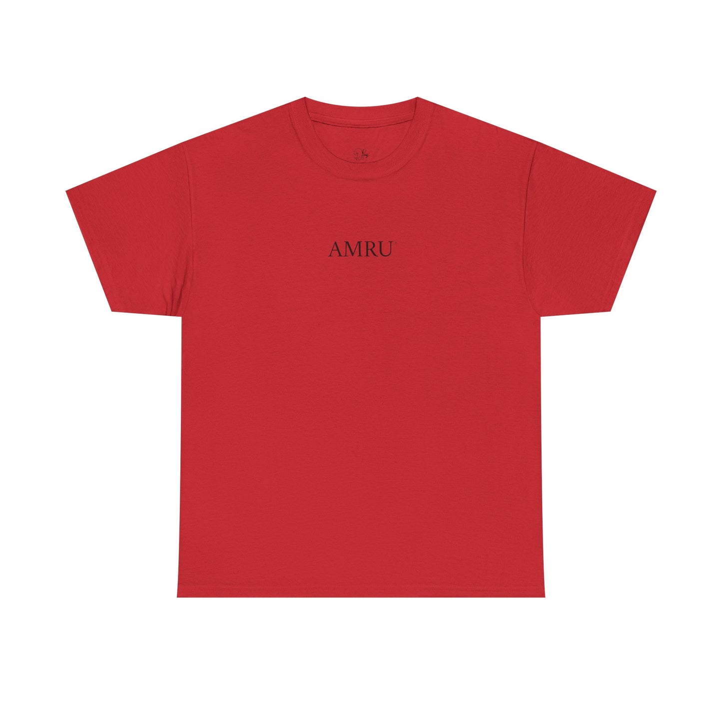AMRU Minimalist Tee — Abstract Brushstroke Back Graphic