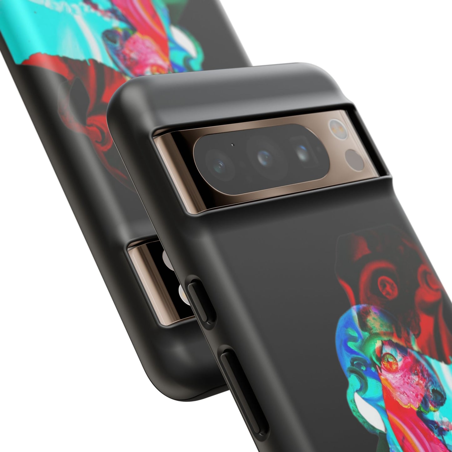 Protective Phone Case — Trippy Neon Abstract Skull Design