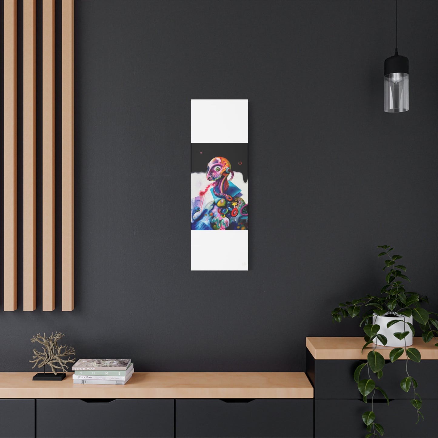 Surreal Neon Creature Matte Canvas Art — Colorful Abstract Pop-Surrealism Wall Decor