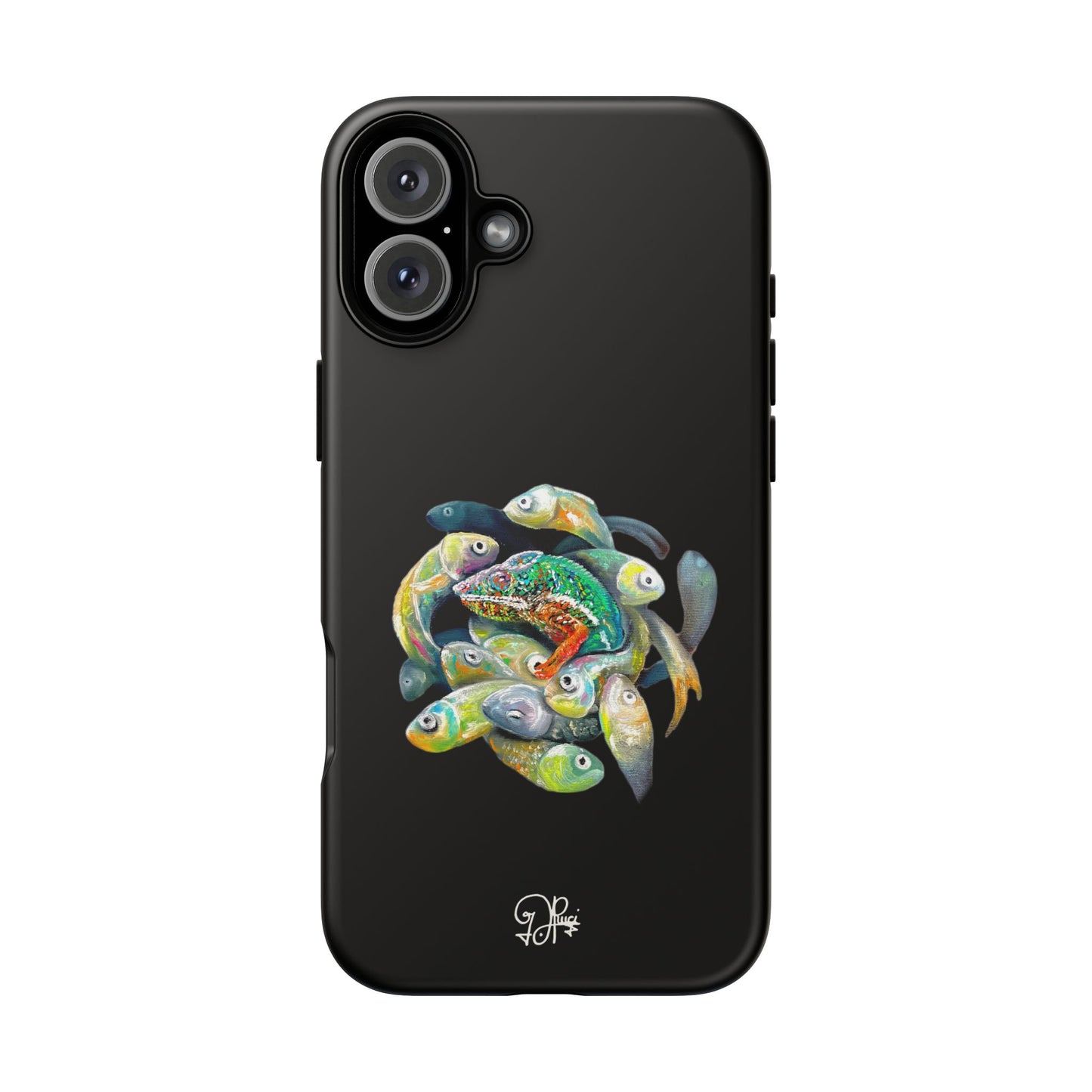 Koi Circle Tough Phone Case — Colorful Fish Art Protective iPhone Cover