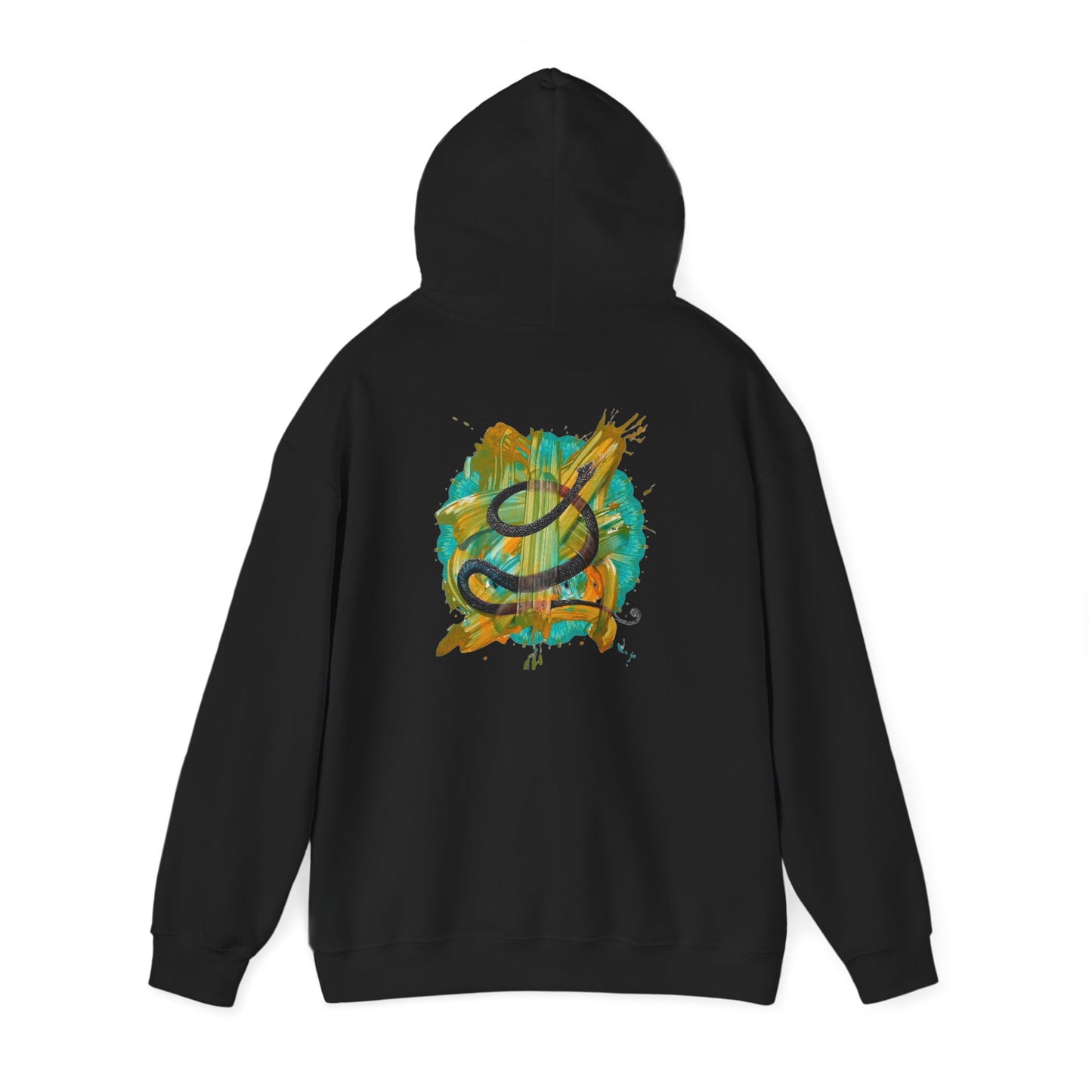 AMRU Artistic Snake Hoodie — Watercolor Serpent Graphic Pullover