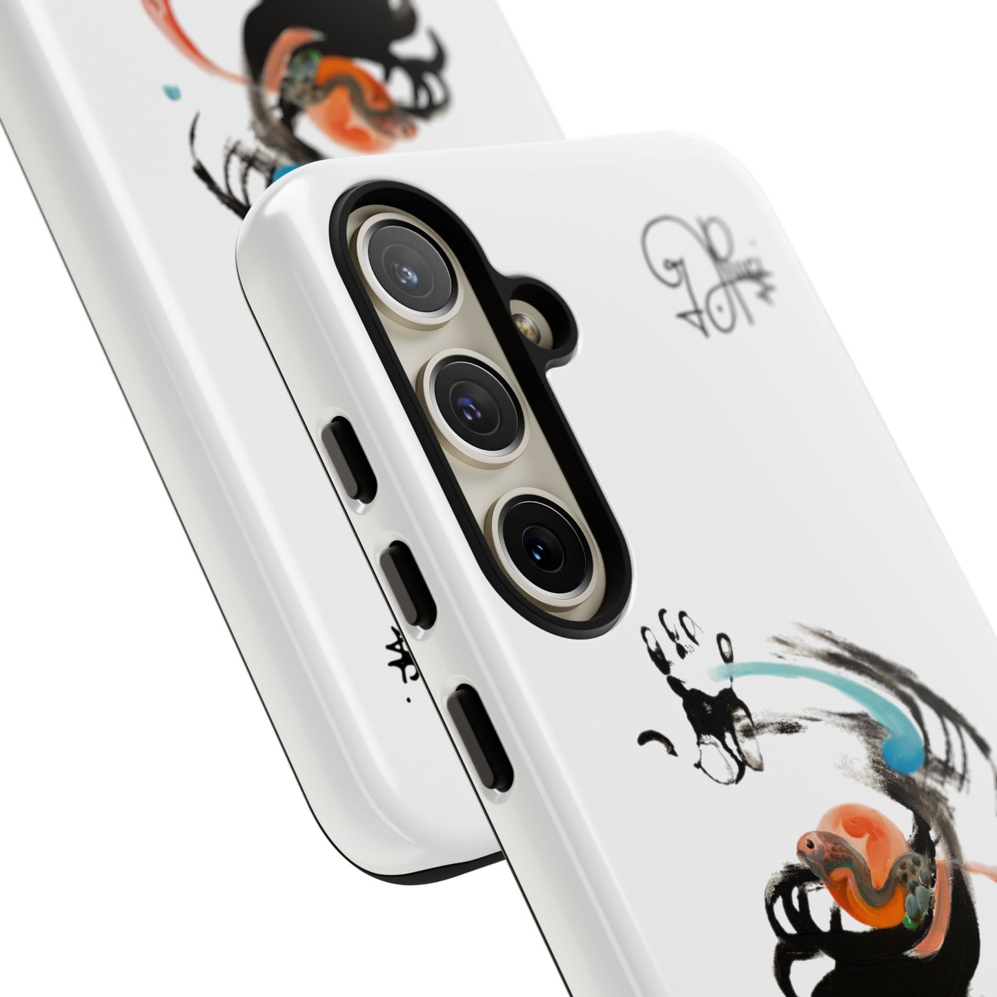 Artistic Abstract Phone Case — Colorful Ink Brushstroke Design