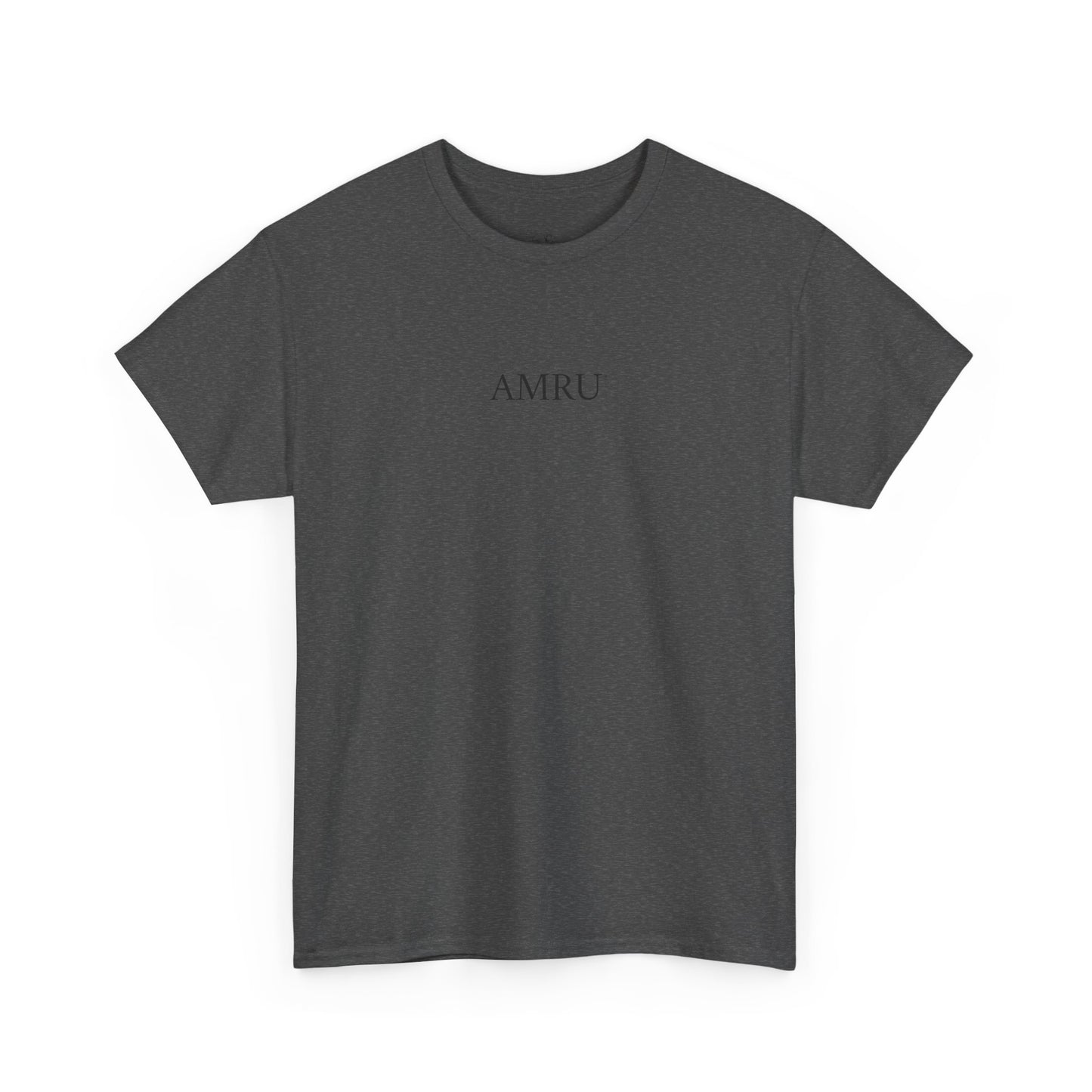 AMRU Minimalist Tee — Abstract Brushstroke Back Graphic