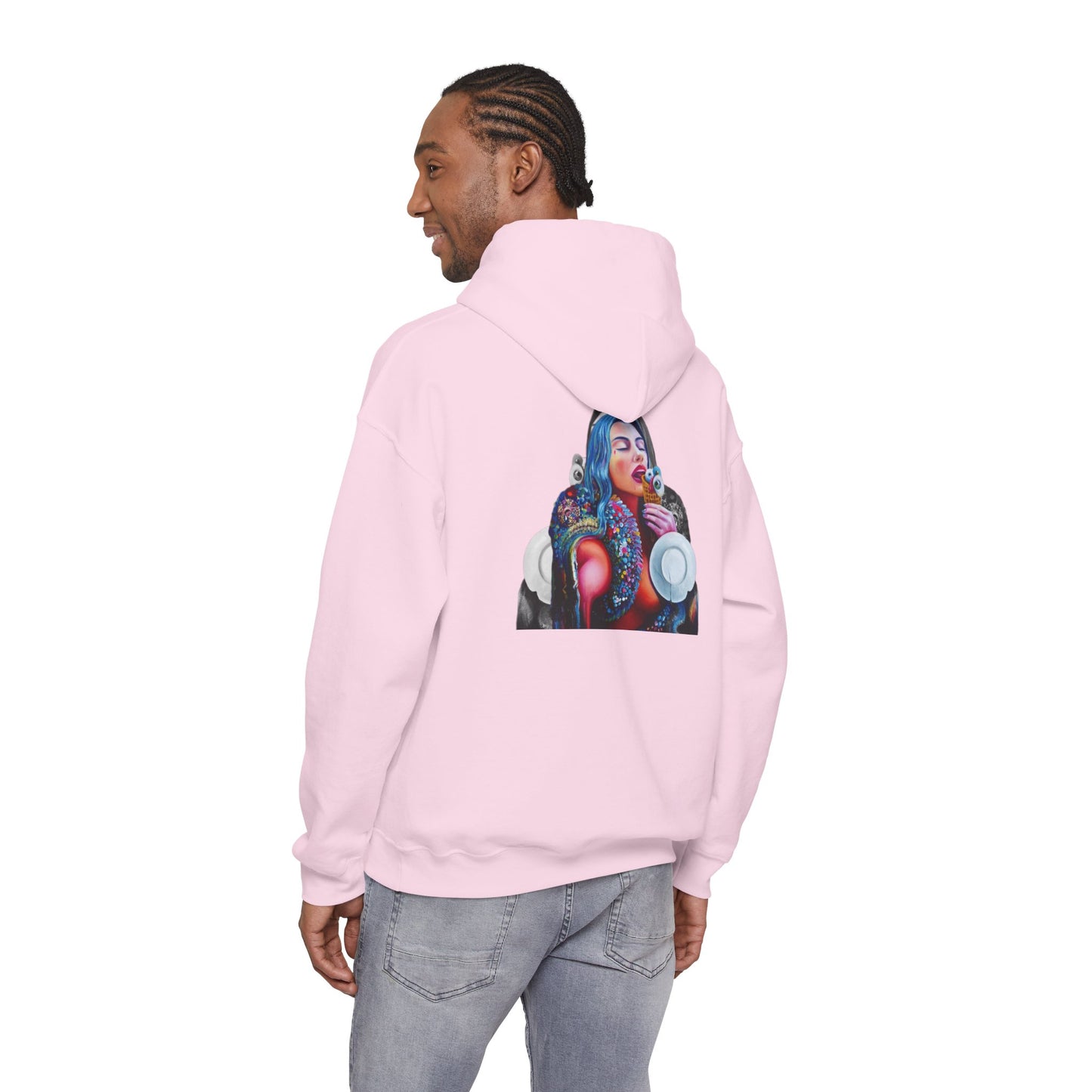 Hoodie — AMRU Artistic Backprint Portrait Pullover