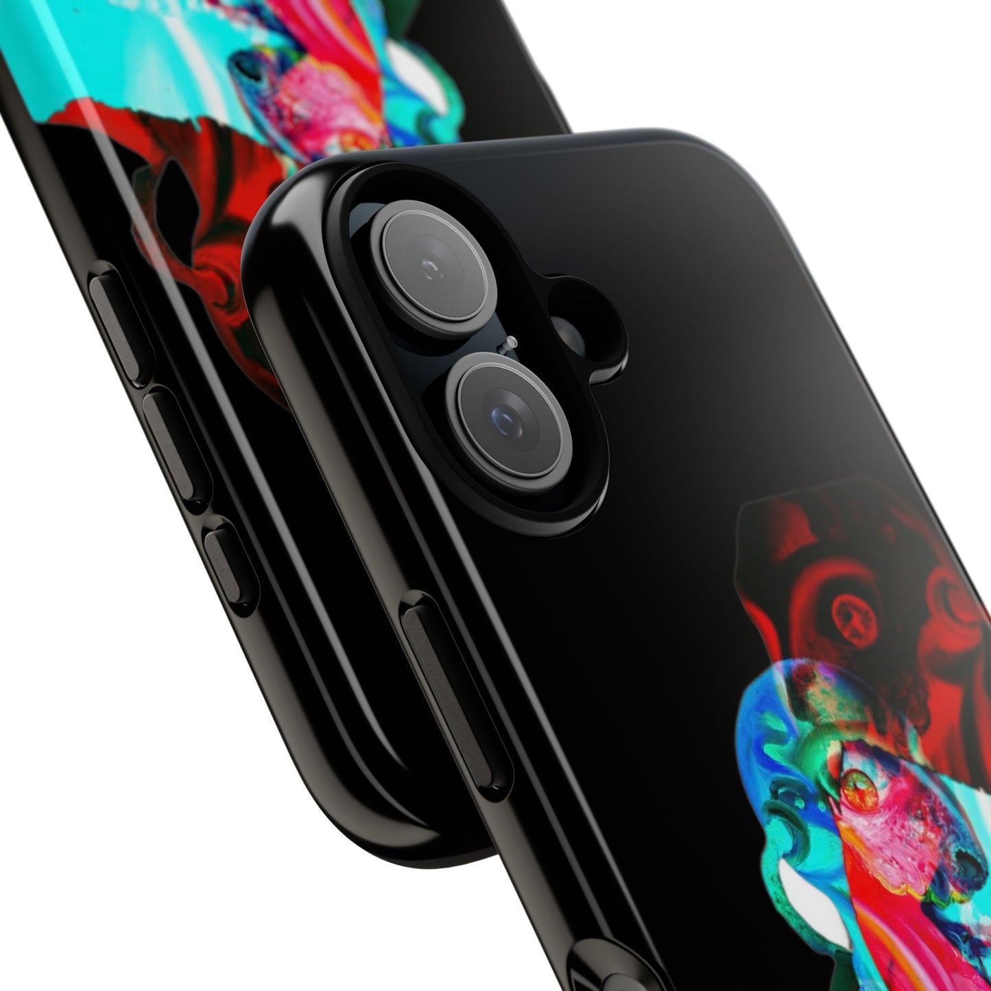 Protective Phone Case — Trippy Neon Abstract Skull Design