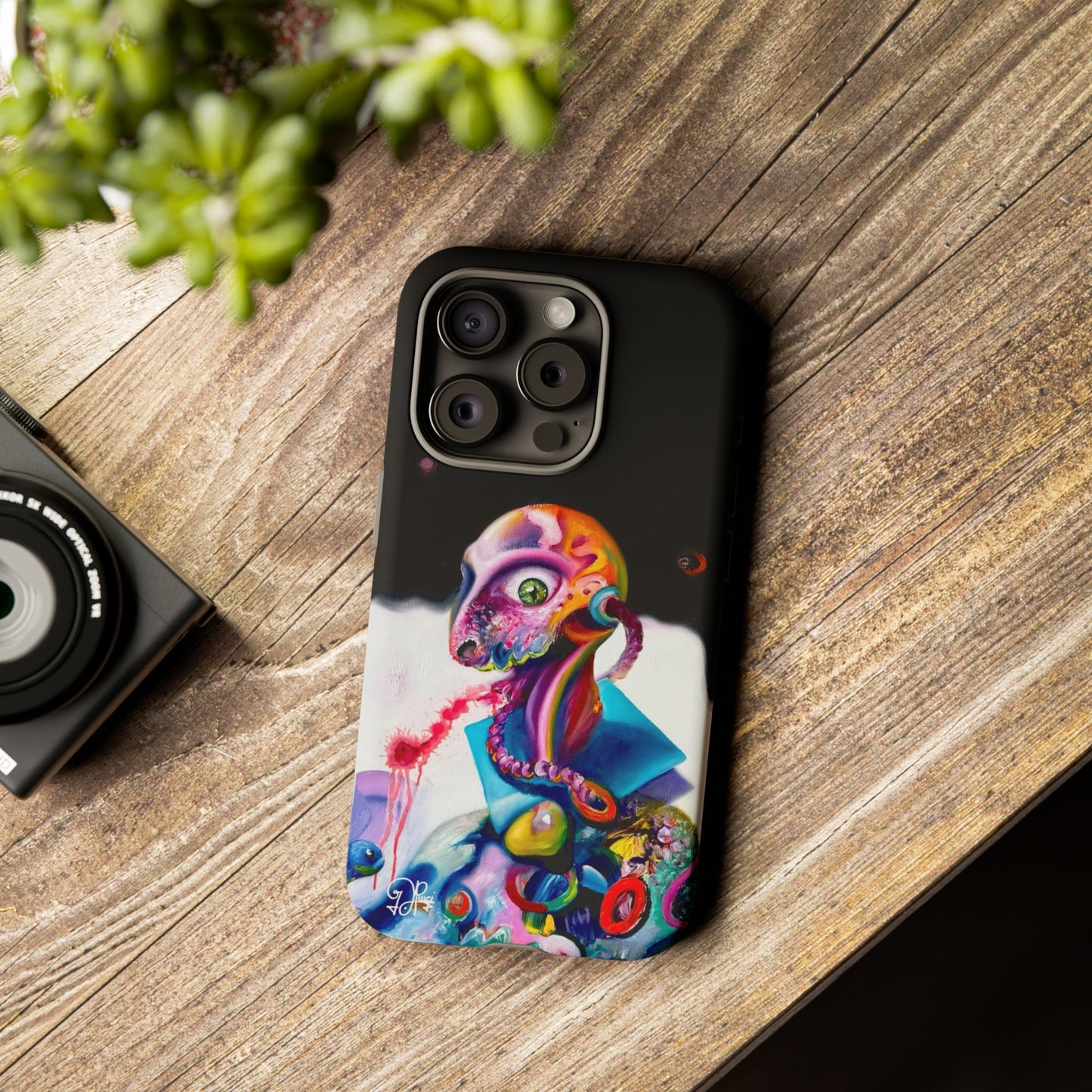 Phone Case - Vivid Blues and Multi-Eyed Vision Artwork Design