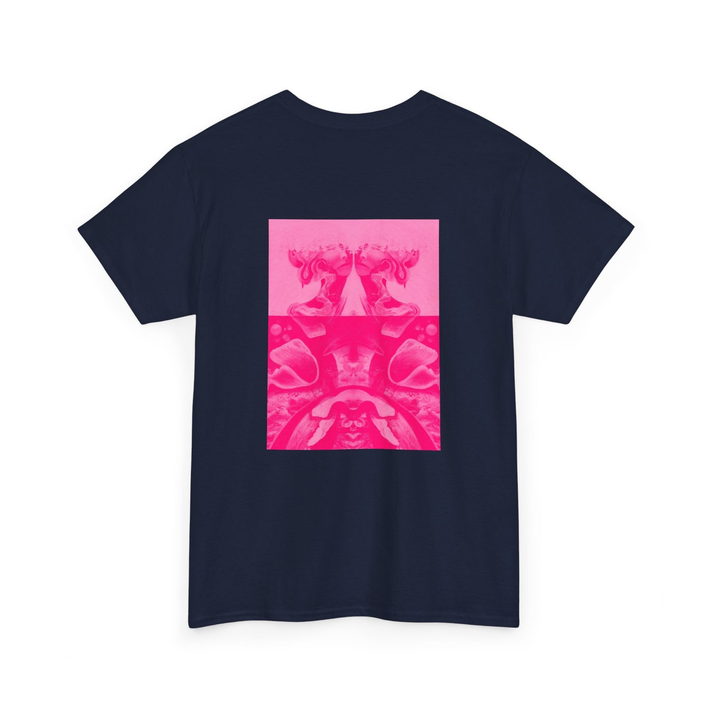 Graphic Tee — Hot Pink Abstract Mirror Design