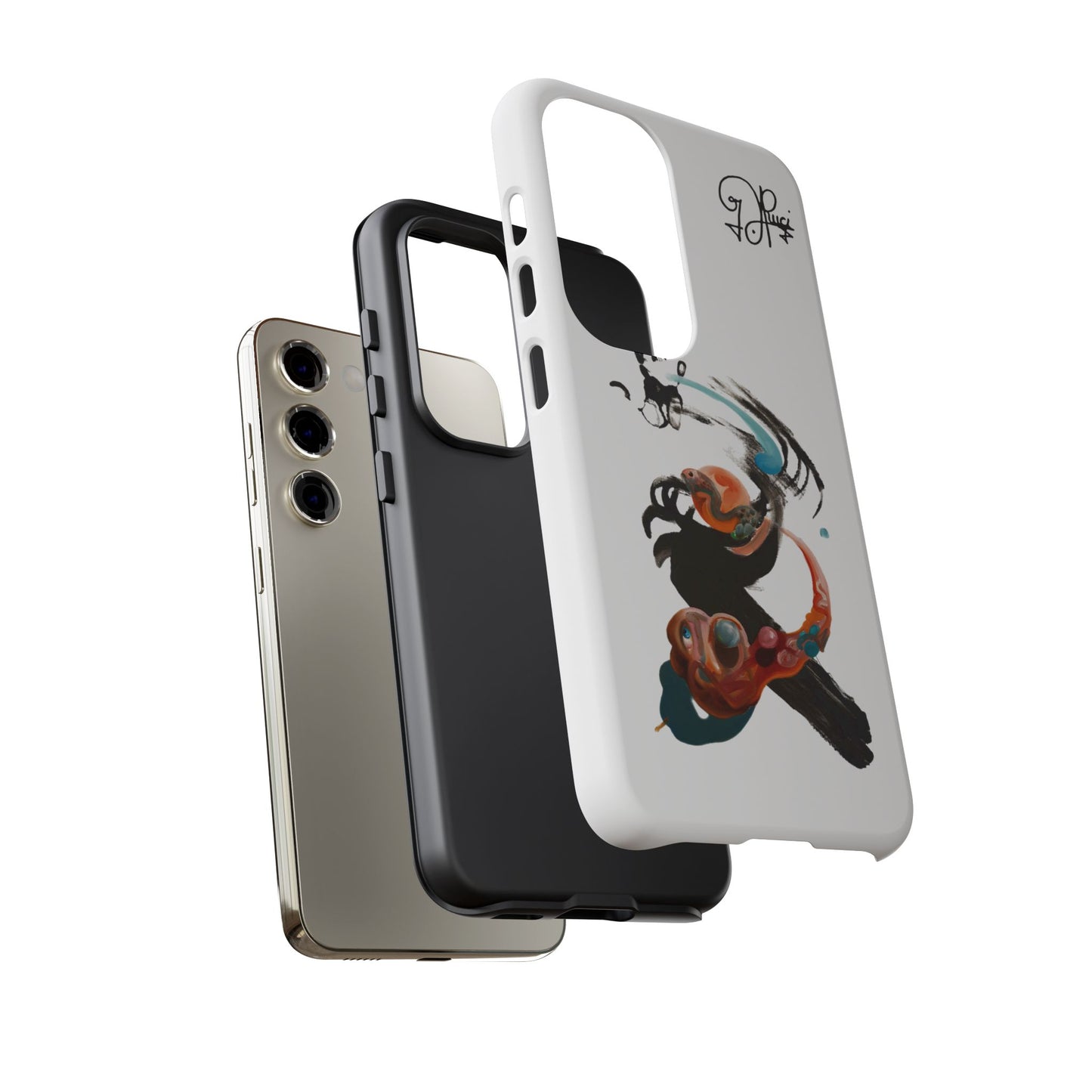 Artistic Abstract Phone Case — Colorful Ink Brushstroke Design