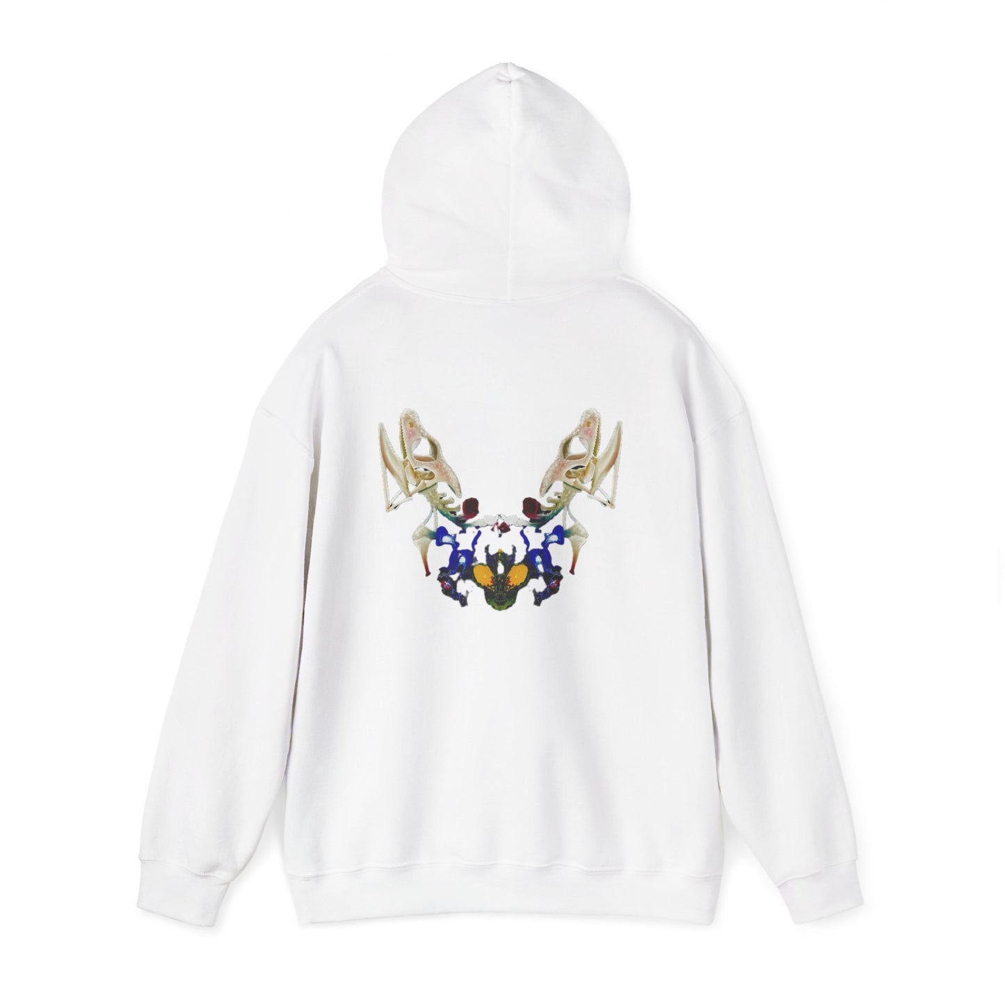 AMRU Minimal Logo Hoodie with Floral Antler Back Design