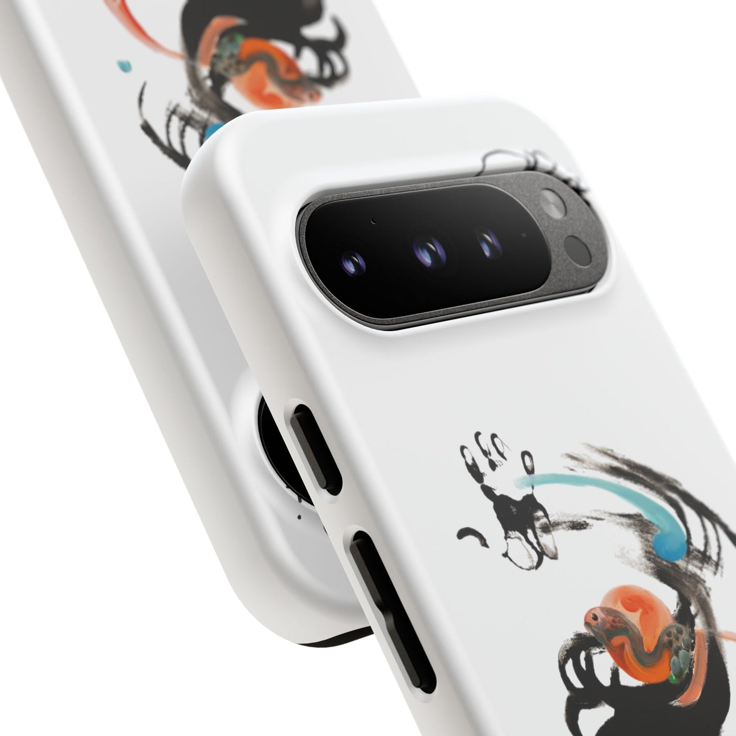 Artistic Abstract Phone Case — Colorful Ink Brushstroke Design