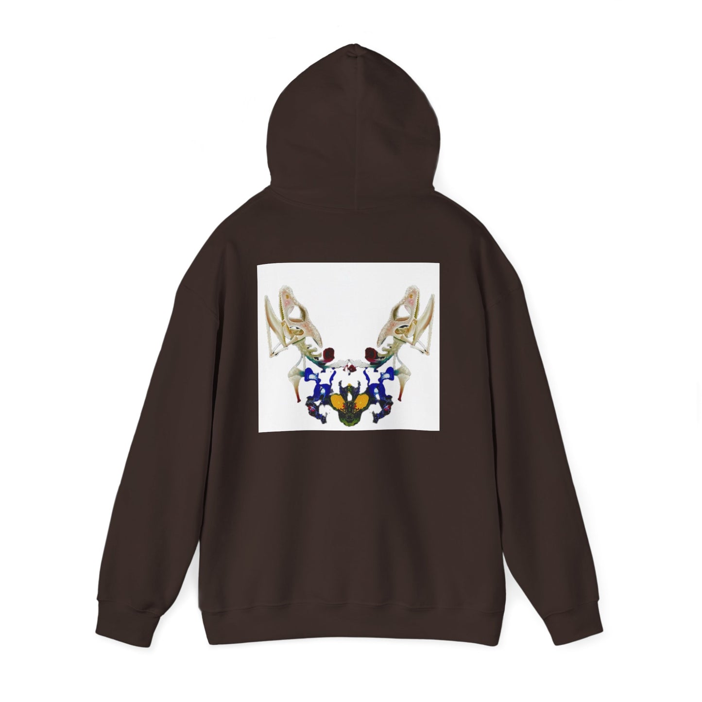 AMRU Minimal Logo Hoodie with Floral Antler Back Design