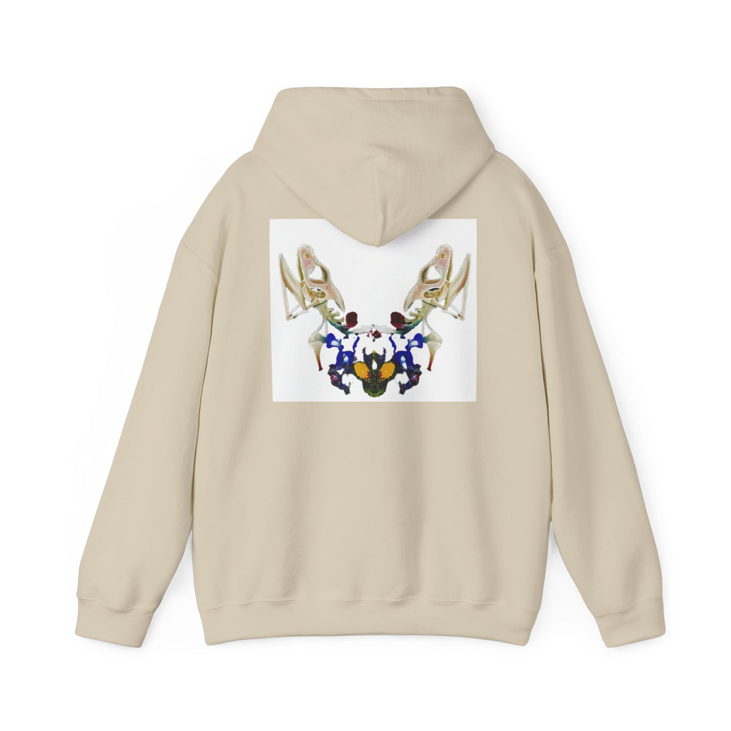 AMRU Minimal Logo Hoodie with Floral Antler Back Design