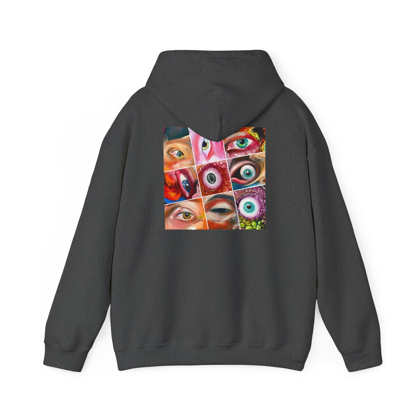 AMRU Eyes Collage Hoodie — Artistic Colorful Eye Graphic Hooded Sweatshirt