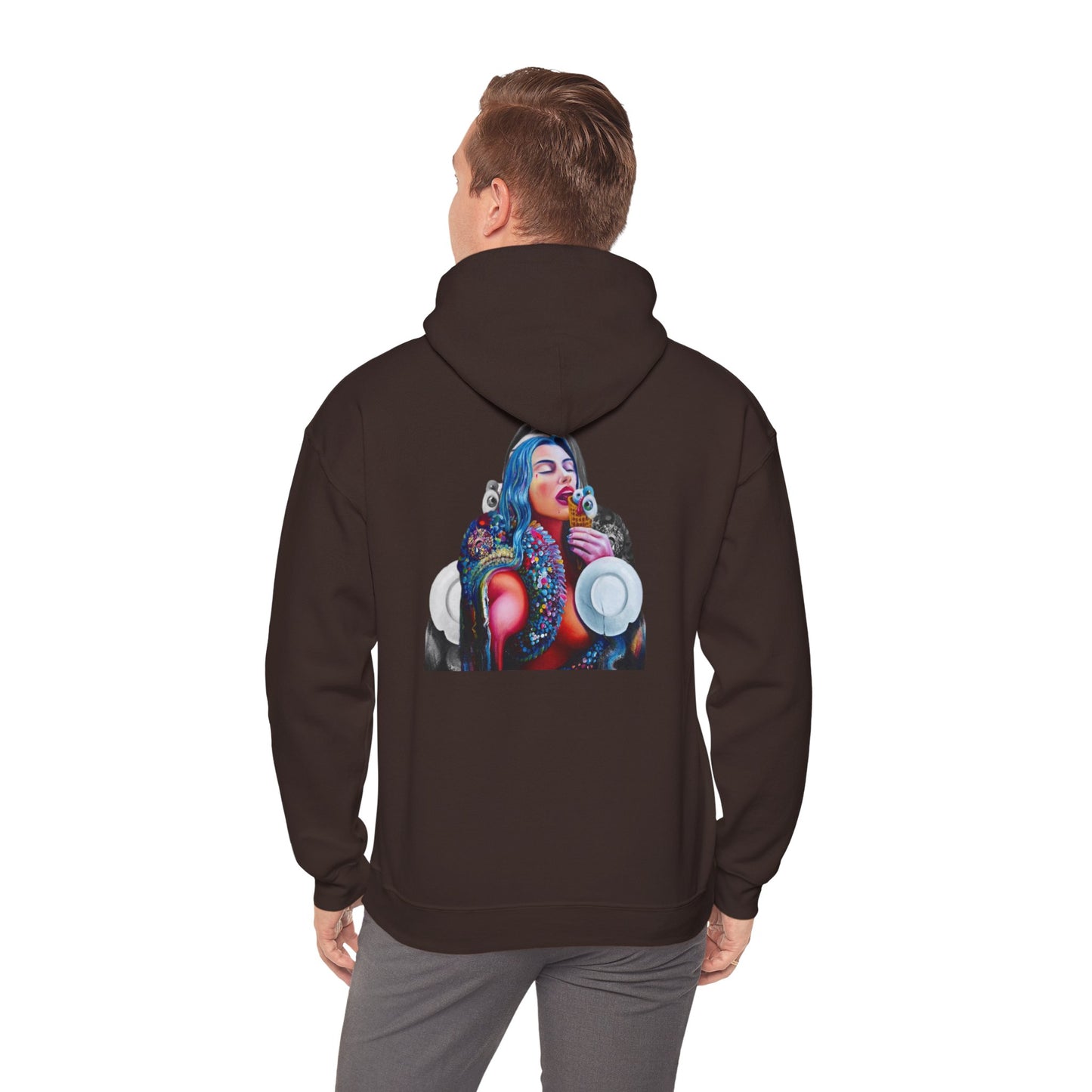 Hoodie — AMRU Artistic Backprint Portrait Pullover