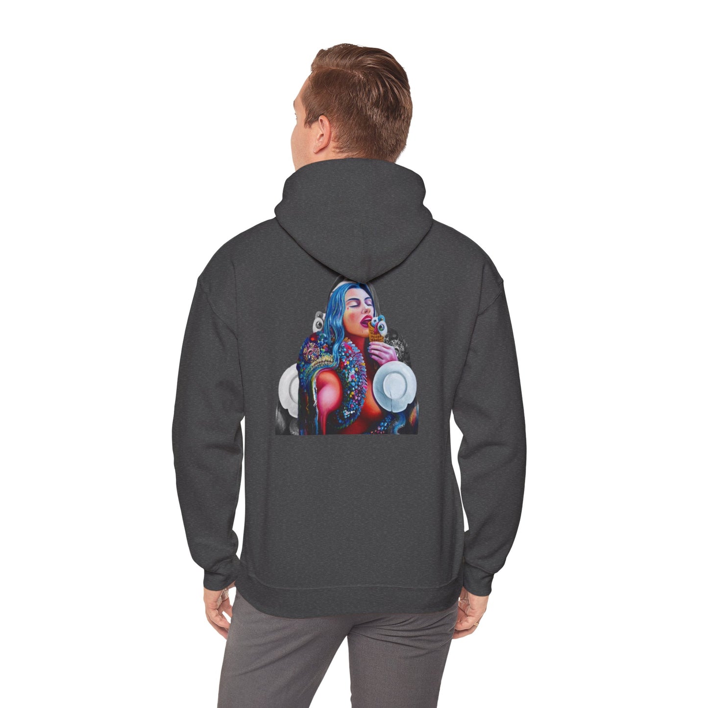 Hoodie — AMRU Artistic Backprint Portrait Pullover