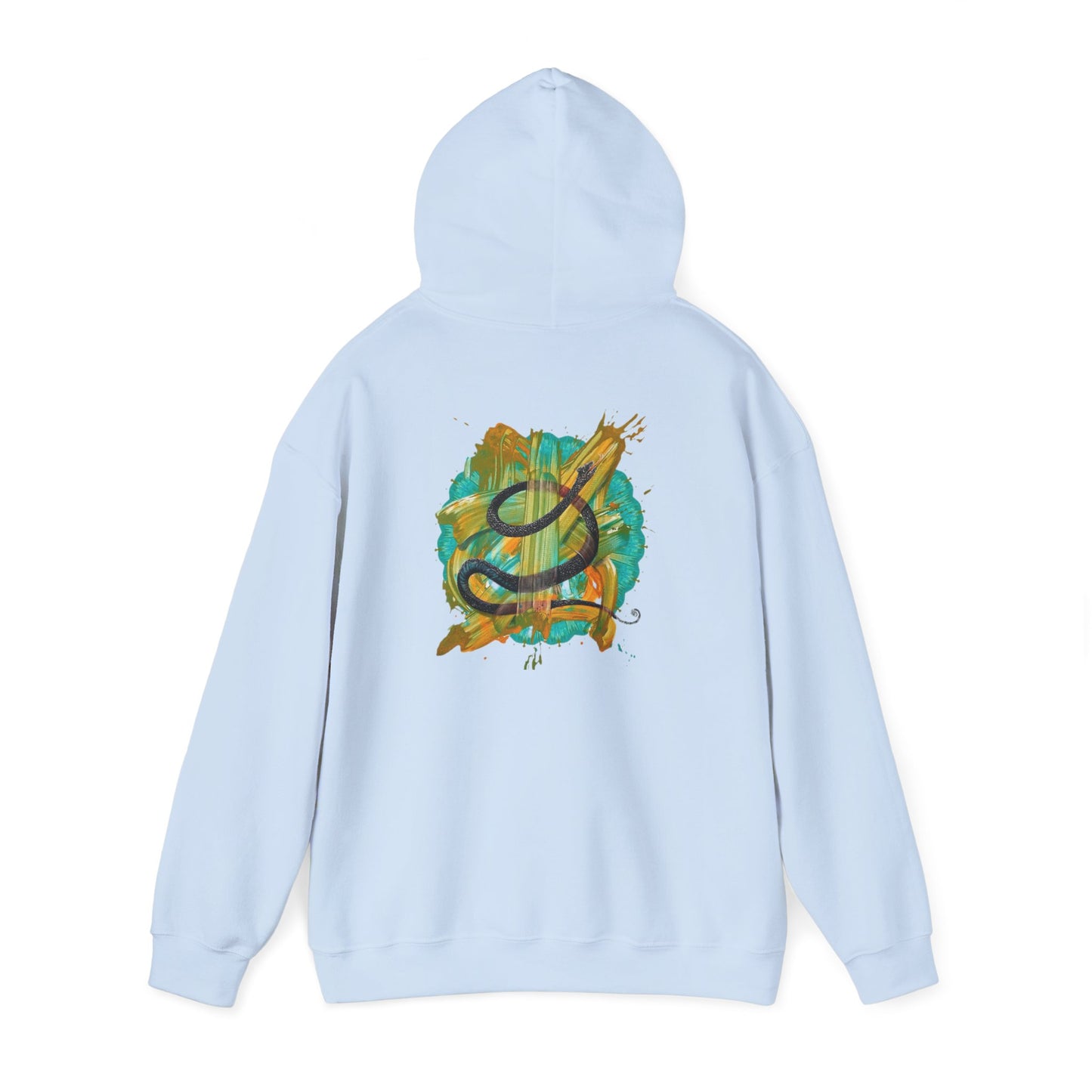 AMRU Artistic Snake Hoodie — Watercolor Serpent Graphic Pullover