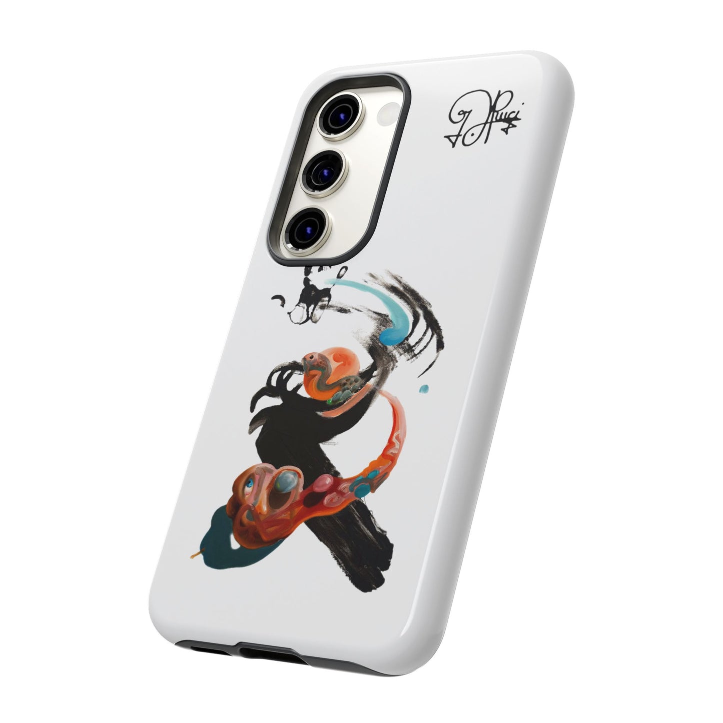 Artistic Abstract Phone Case — Colorful Ink Brushstroke Design