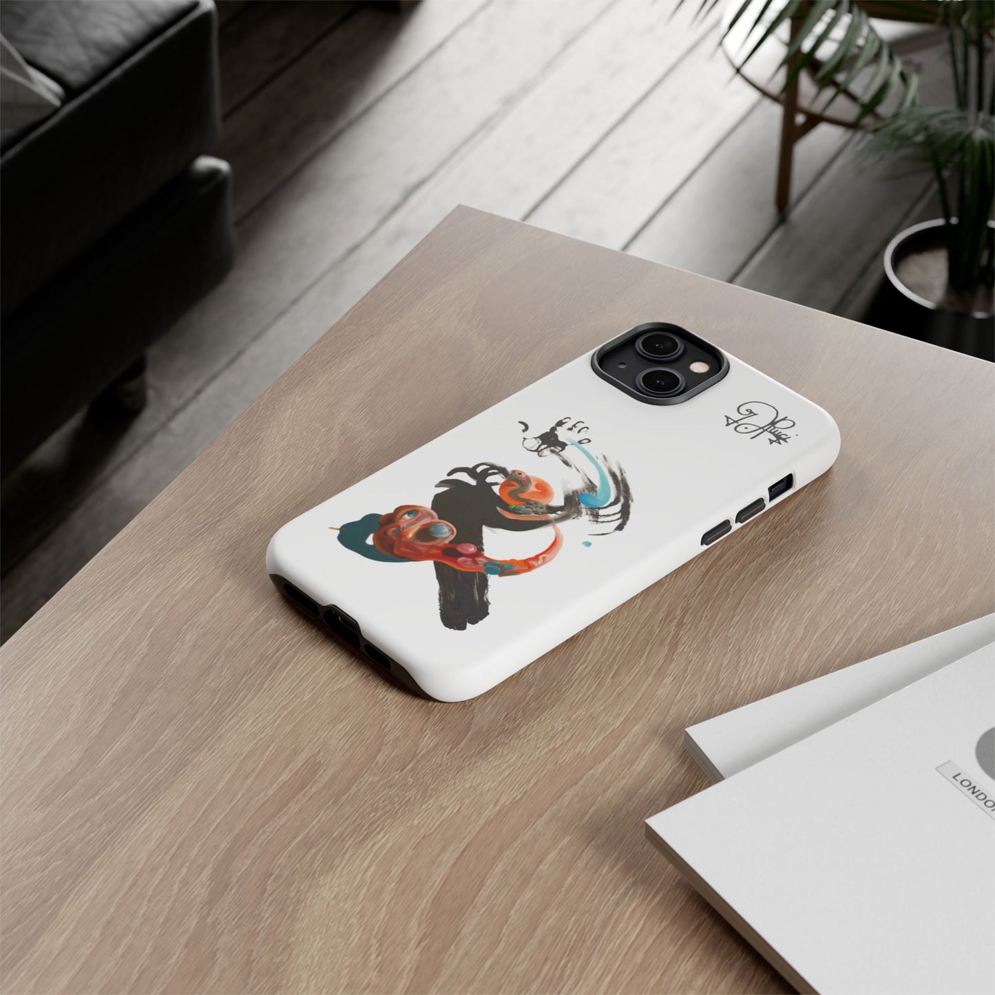 Artistic Abstract Phone Case — Colorful Ink Brushstroke Design