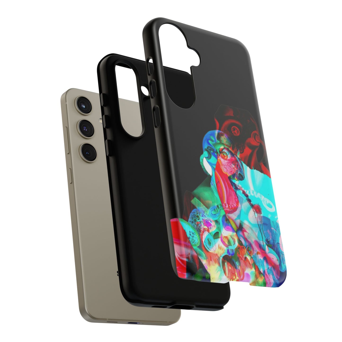 Protective Phone Case — Trippy Neon Abstract Skull Design