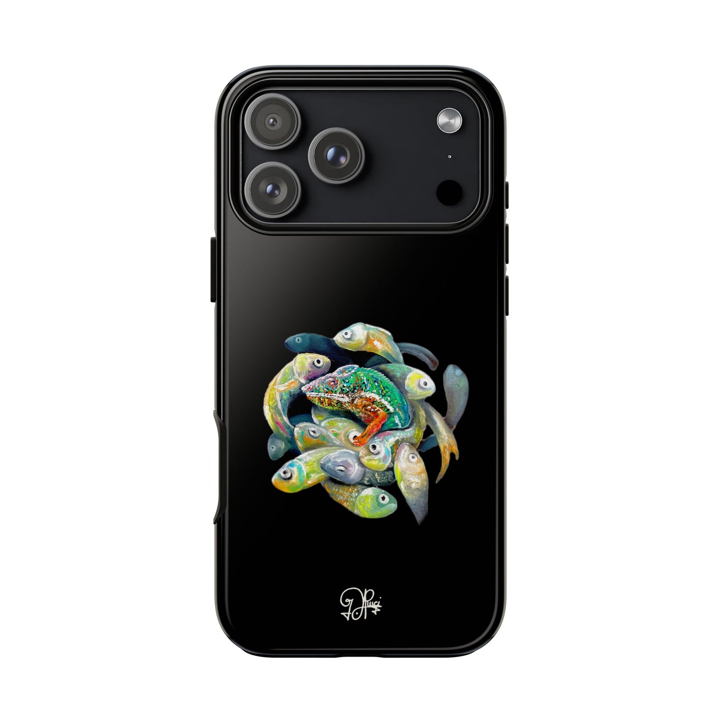 Koi Circle Tough Phone Case — Colorful Fish Art Protective iPhone Cover