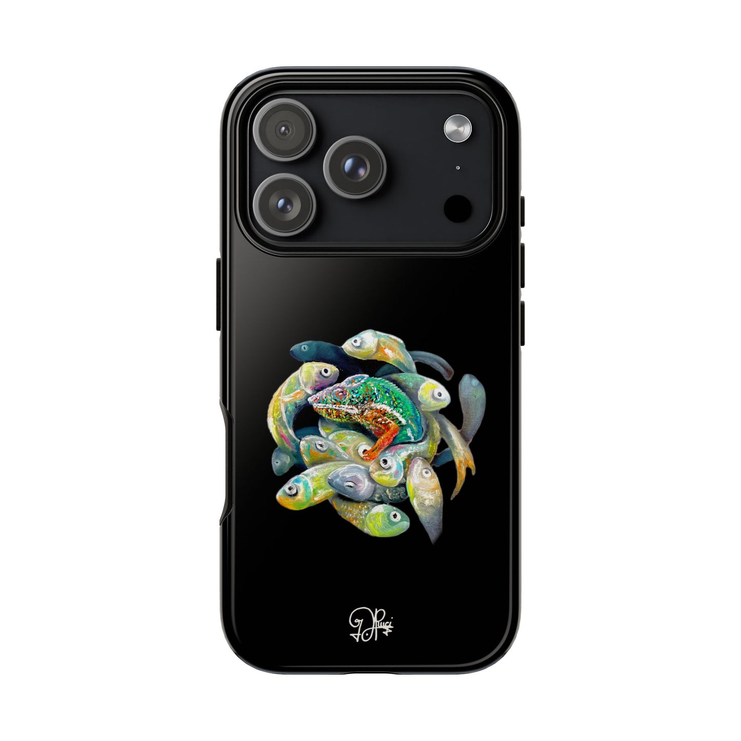 Koi Circle Tough Phone Case — Colorful Fish Art Protective iPhone Cover