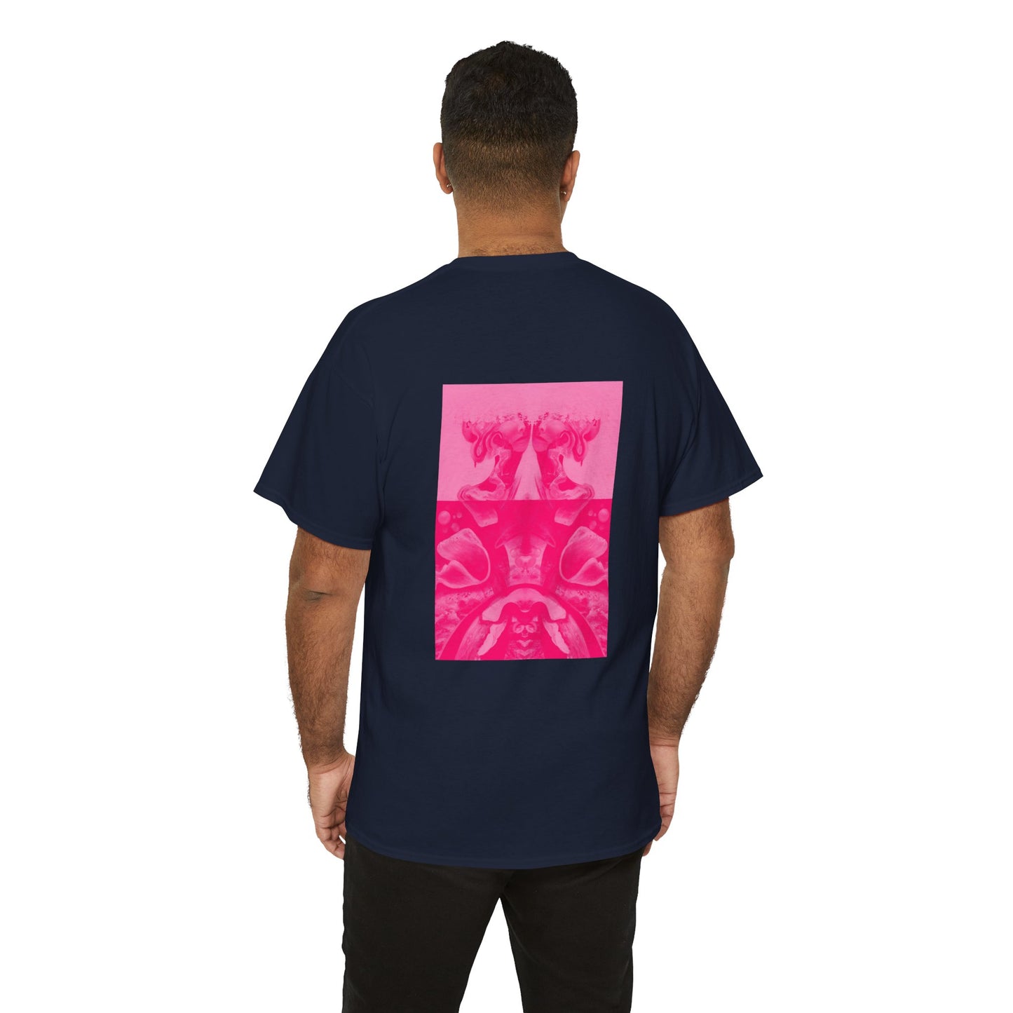 Graphic Tee — Hot Pink Abstract Mirror Design